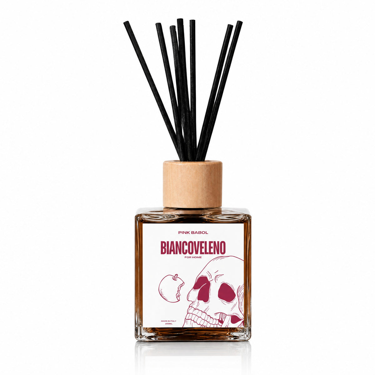 Biancoveleno For Home Profumo per Ambienti con bastoncini - Zafferano, Muschio Bianco, Rosa Bulgara, Zucchero di Canna, Ambra.-Pink Babol