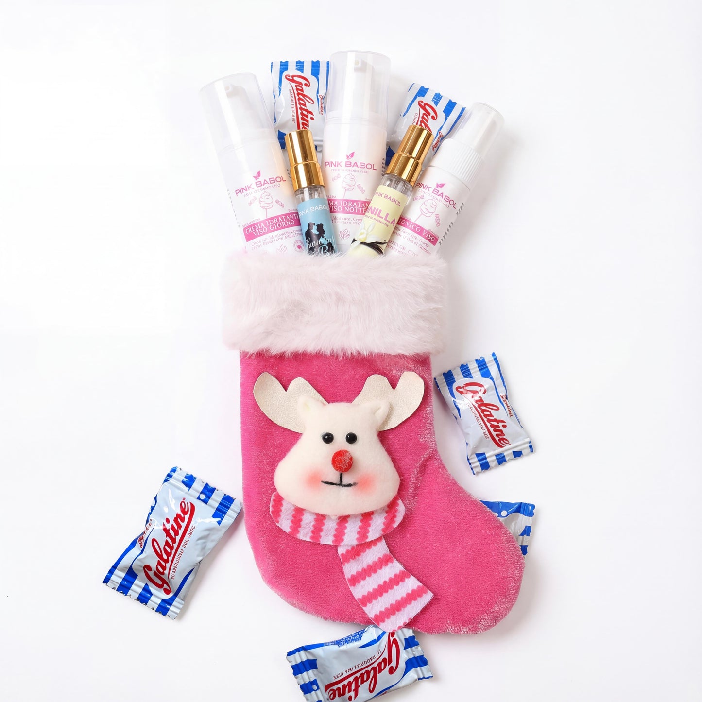 Calza Epifania Pink Babol Cosmetics – Edizione Limitata con prodotti cosmetici e caramelle-Pink Babol