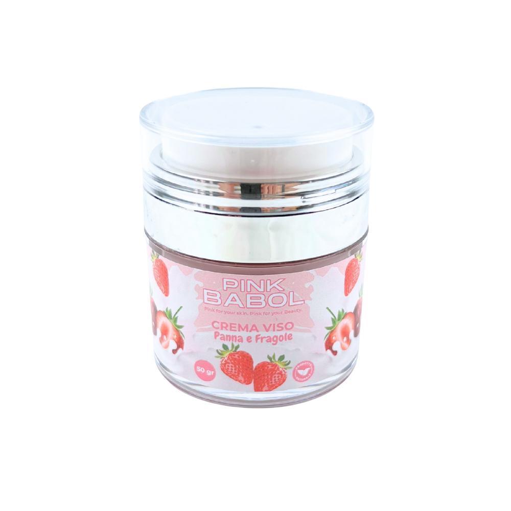 Crema Idratante Viso Giorno con Acido Ialuronico, Aloe Vera, Olio di Jojoba, Burro di Karité e Vitamina E – Rigenerante, Illuminante, Lenitiva, Nutriente e Antietà Naturale-Pink Babol