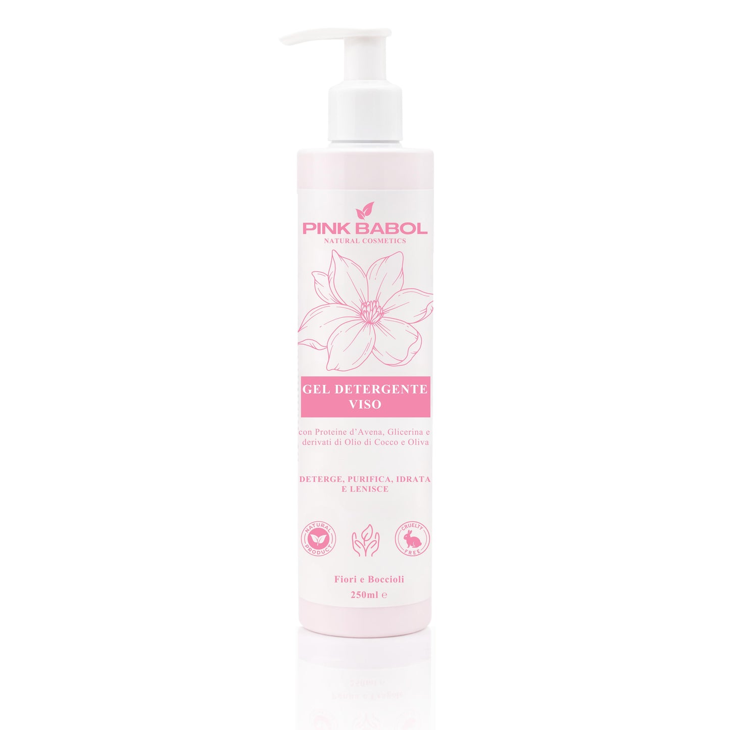 Gel Detergente Viso con Proteine d’Avena, Glicerina e derivati di Olio di Cocco e Oliva – Deterge, Purifica, Idrata e Lenisce-Pink Babol