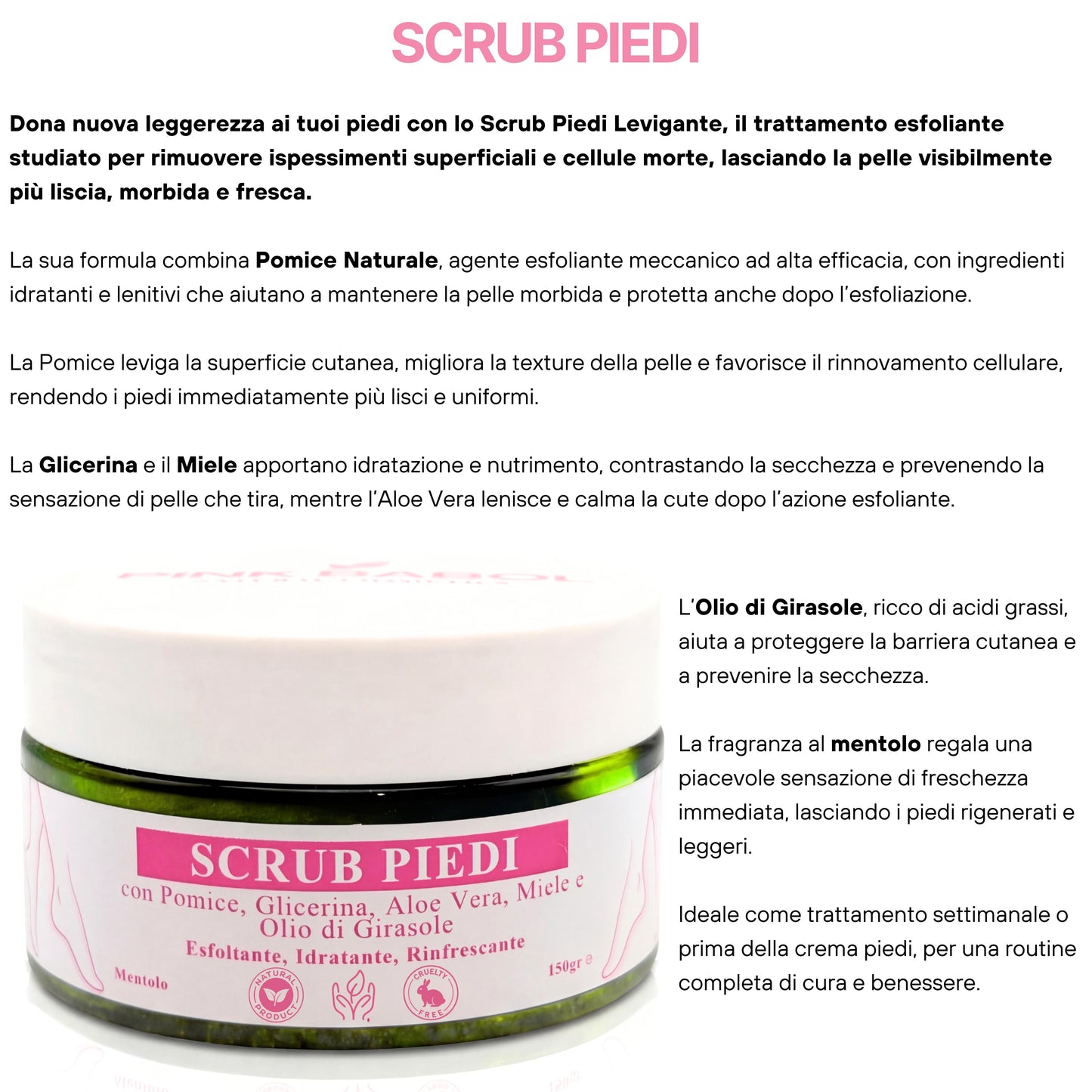 Kit Piedi- Routine Completa Piedi Perfetti con Crema Idratante, Scrub Esfoliante e Sali Ossigenanti per Pediluvio-Pink Babol