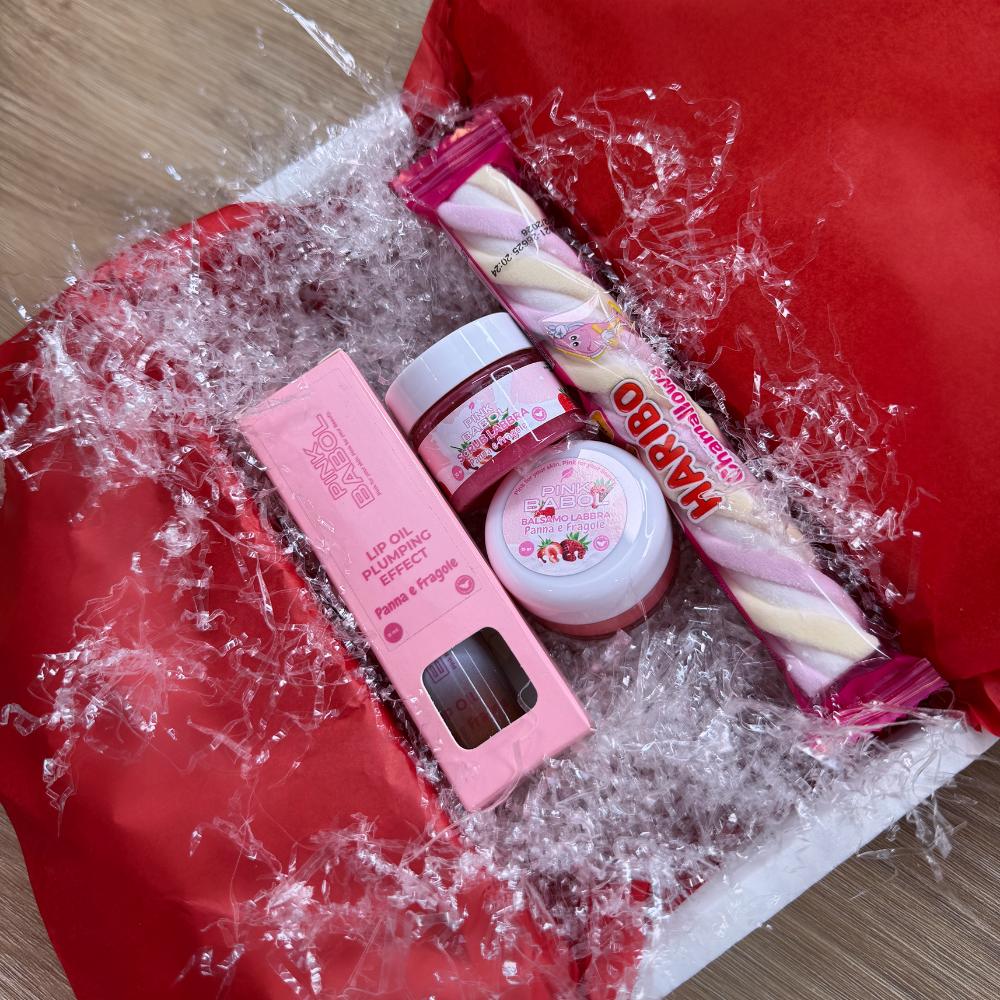 Lip KIT - Lip Oil Plumping + Scrub Labbra + Balsamo Labbra con Olio di Mandorle Dolci-Pink Babol