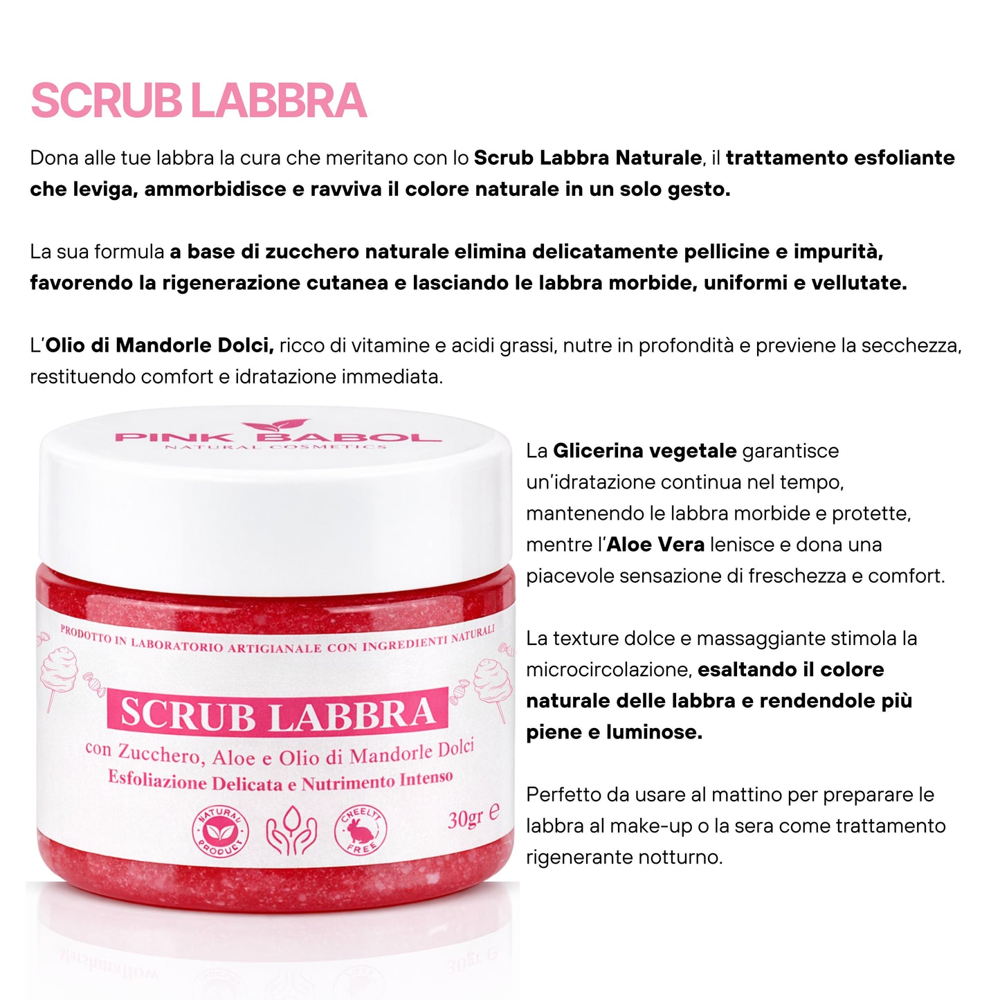 Lip Kit per Labbra perfette con Lip Oil Plumping + Scrub Labbra + Balsamo Labbra con Olio di Mandorle Dolci-Pink Babol