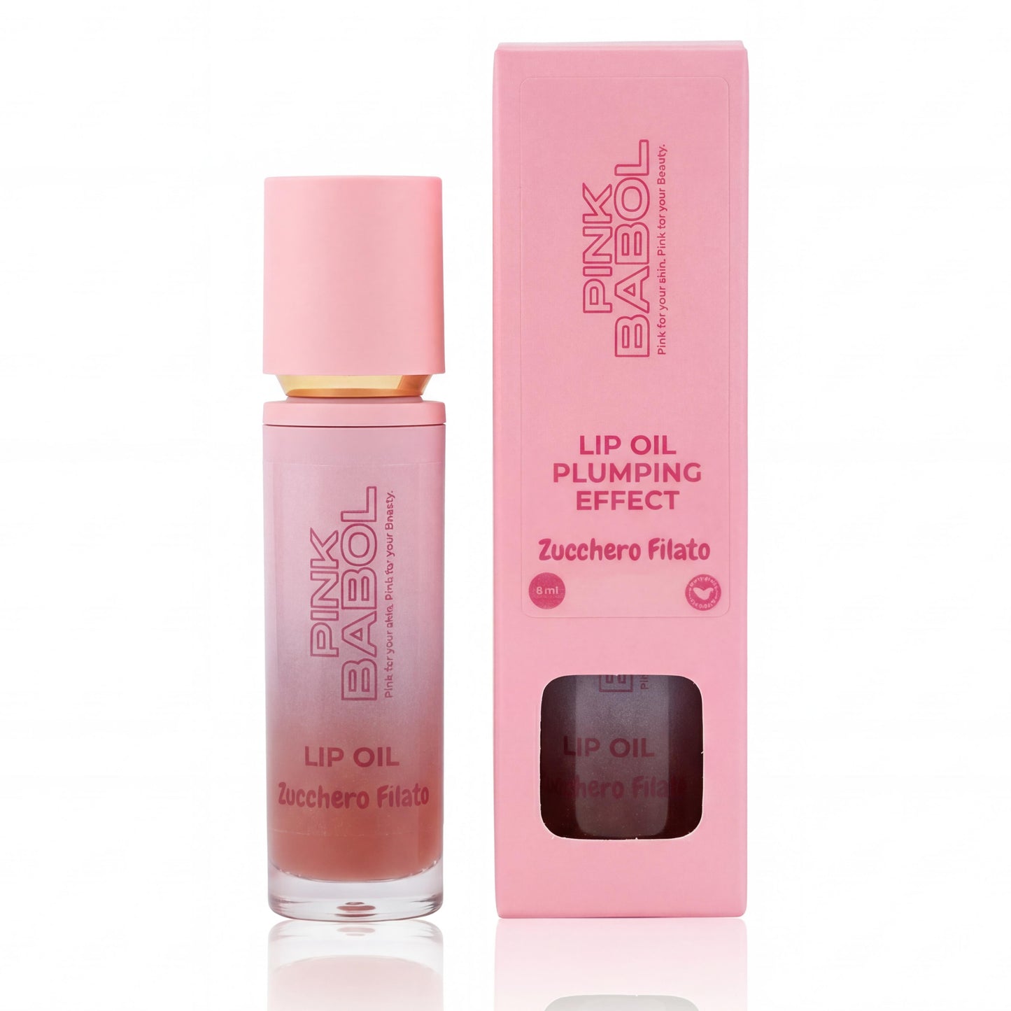 Lip Oil Effetto Plumping con Peperoncino Rosso e Olio di Ricino – Idrata, Rimpolpa e Illumina le tue Labbra-Pink Babol
