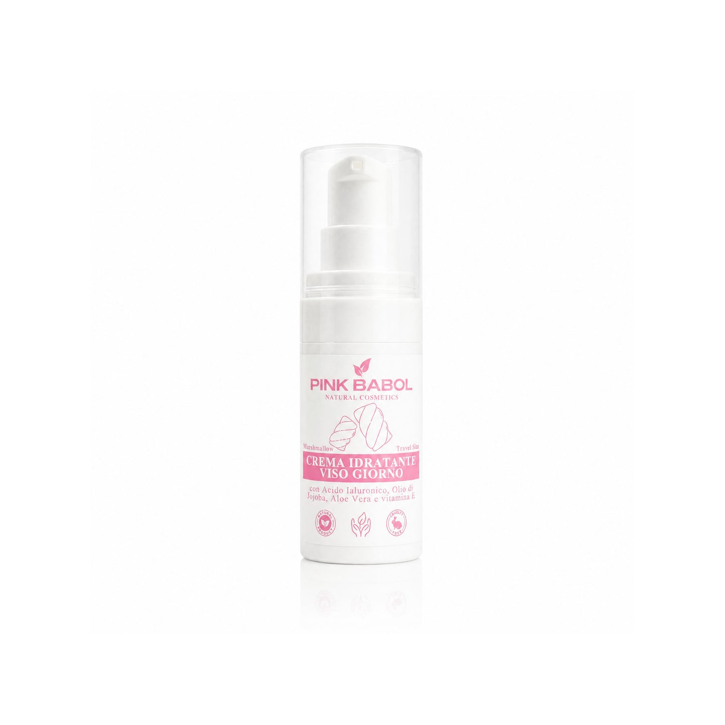 Mini Size/Travel Size Crema Idratante Viso Giorno con Acido Ialuronico, Aloe Vera, Olio di Jojoba, Burro di Karité e Vitamina E – Rigenerante, Illuminante, Lenitiva, Nutriente e Antietà Naturale-Pink Babol