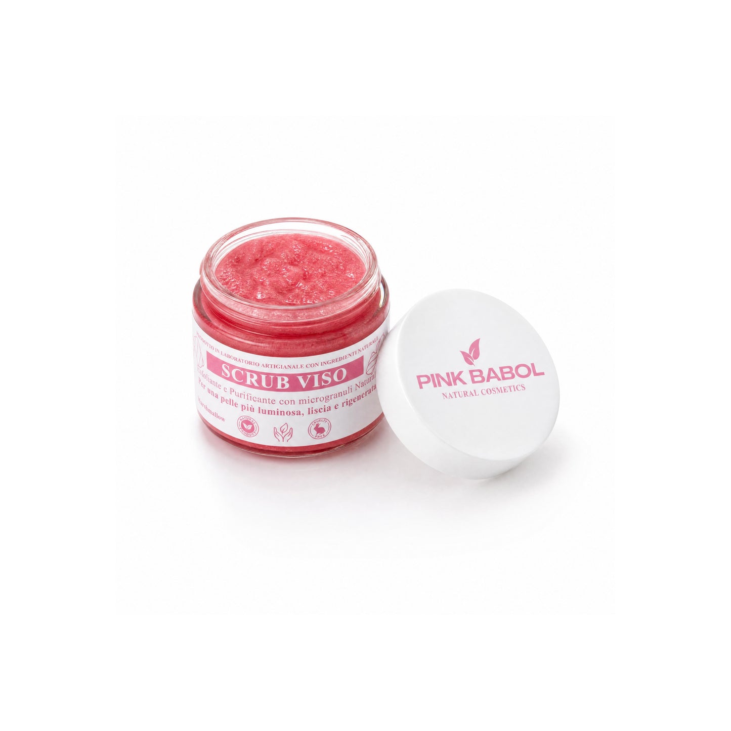Mini Size/Travel Size Scrub Viso Esfoliante e Purificante con microgranuli Naturali, Miele e Olio di Sesamo – Pelle Luminosa, Liscia e Rigenerata-Pink Babol