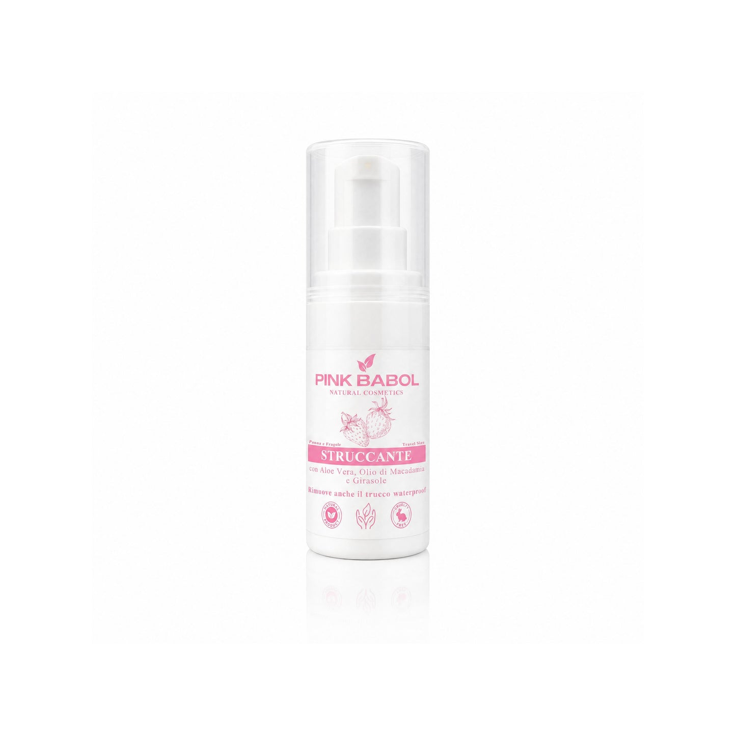 Mini Size/Travel Size Struccante Viso in crema con Aloe Vera & Olio di Macadamia e Girasole – Delicato, Idratante e Nutriente. Rimuove anche il trucco waterproof-Pink Babol