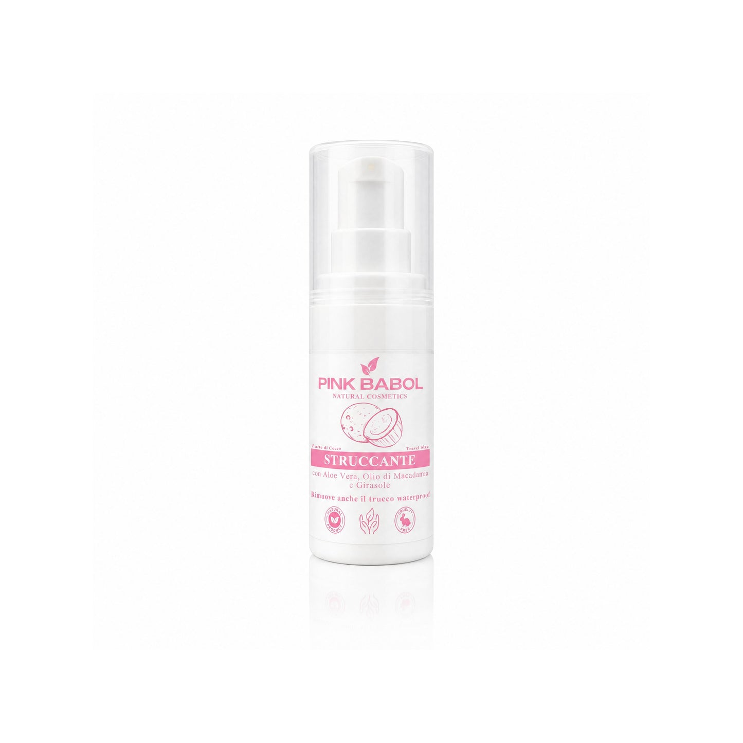 Mini Size/Travel Size Struccante Viso in crema con Aloe Vera & Olio di Macadamia e Girasole – Delicato, Idratante e Nutriente. Rimuove anche il trucco waterproof-Pink Babol