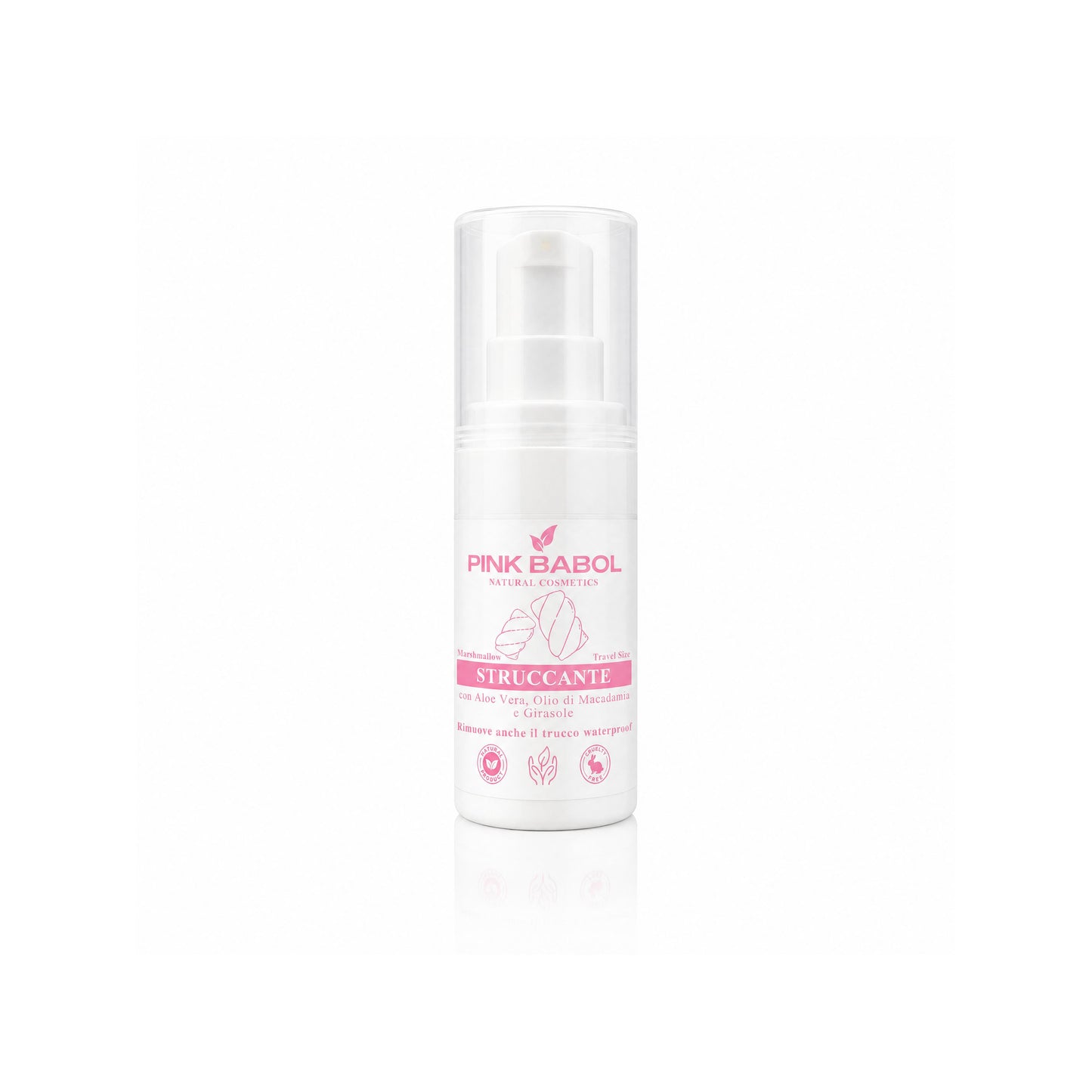 Mini Size/Travel Size Struccante Viso in crema con Aloe Vera & Olio di Macadamia e Girasole – Delicato, Idratante e Nutriente. Rimuove anche il trucco waterproof-Pink Babol