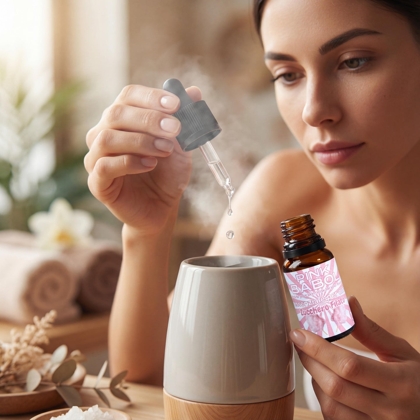 Olio Essenziale Puro per Diffusore d’Aromi – Fragranza Gourmand, Rilassante e Avvolgente-Pink Babol