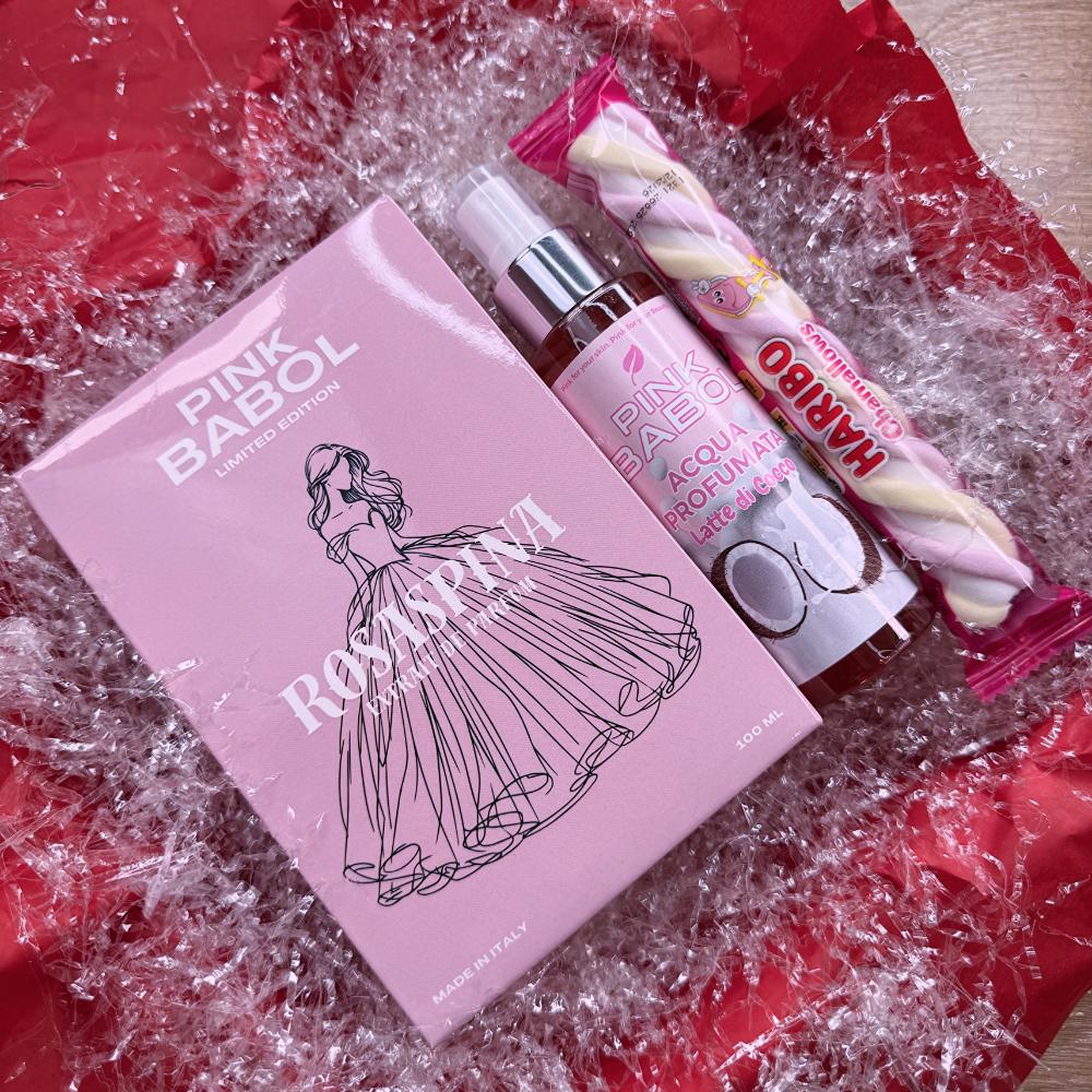 Parfum KIT Maxi Rosaspina Edition - Estratto di Profumo 100ml + Acqua Profumata Viso e Corpo Latte di Cocco-Pink Babol
