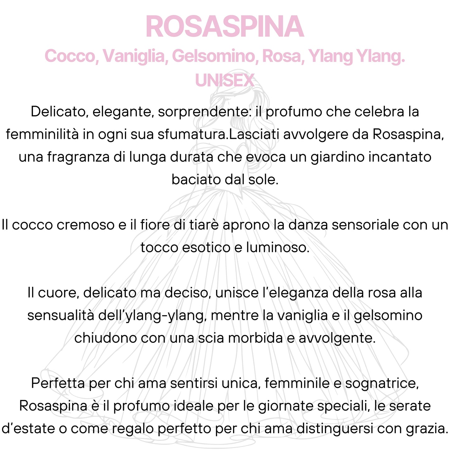 Rosaspina Extrait de Parfum - Cocco, Vaniglia, Gelsomino, Rosa, Tiarè, Ylang Ylang. UNISEX-Pink Babol