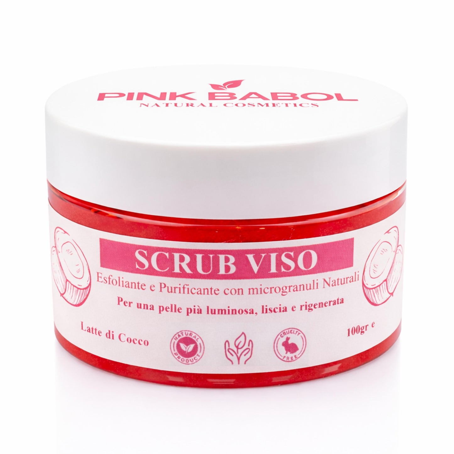 Scrub Viso Esfoliante e Purificante con microgranuli Naturali, Miele e Olio di Sesamo – Pelle Luminosa, Liscia e Rigenerata-Pink Babol