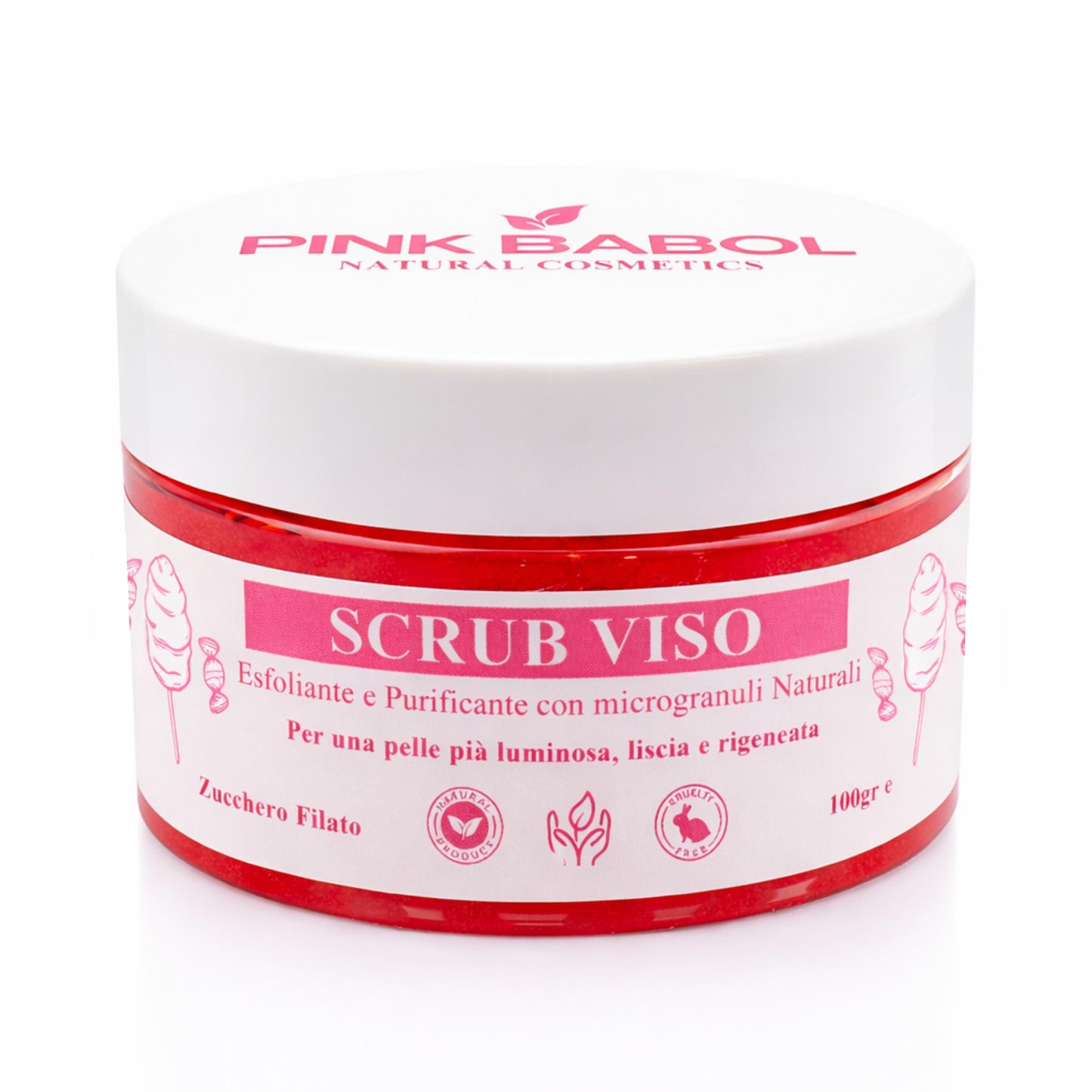 Scrub Viso Esfoliante e Purificante con microgranuli Naturali, Miele e Olio di Sesamo – Pelle Luminosa, Liscia e Rigenerata-Pink Babol