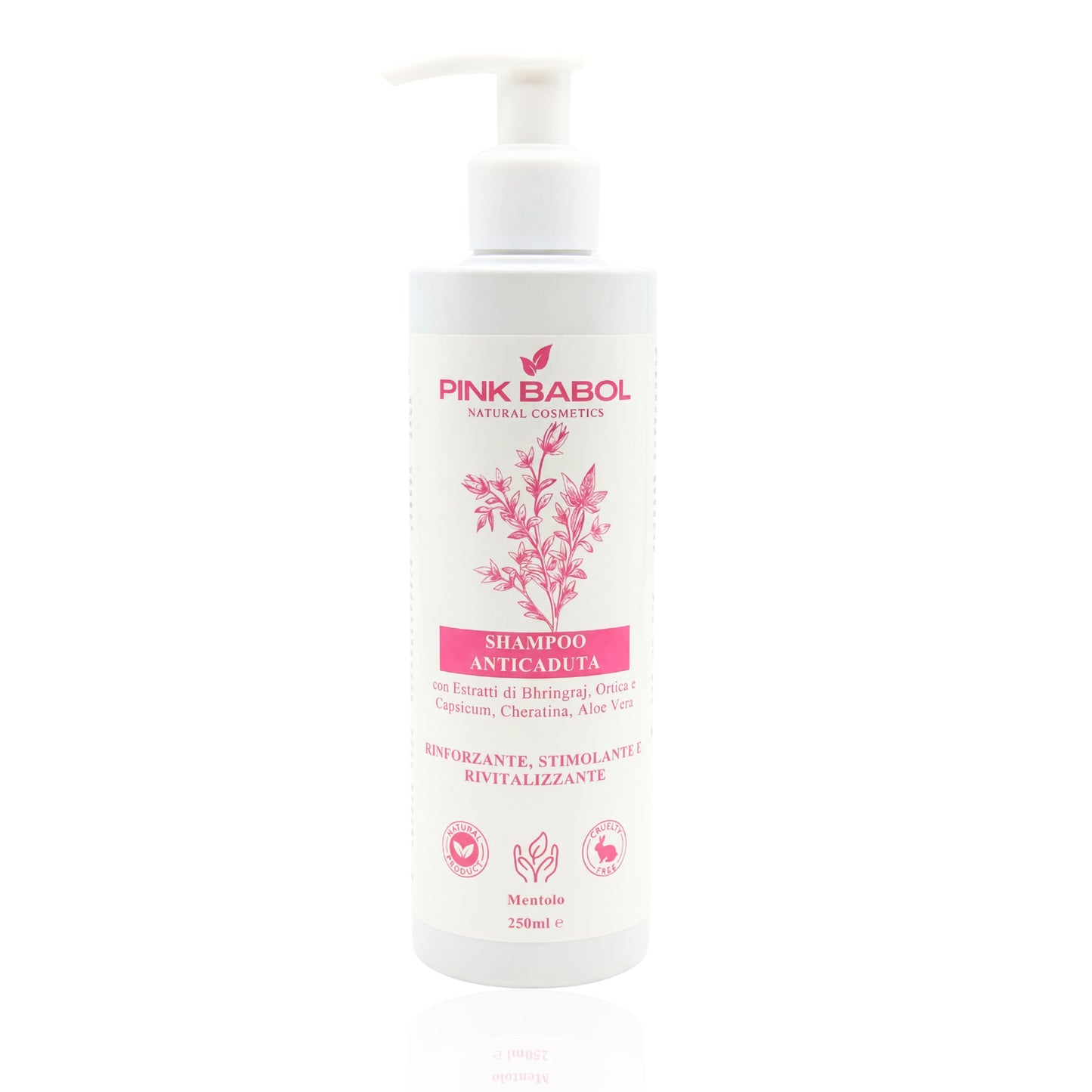 Shampoo Anticaduta con Estratti di Bhringraj, Ortica e Capsicum, Cheratina, Aloe Vera – Rinforzante, Stimolante e Rivitalizzante-Pink Babol