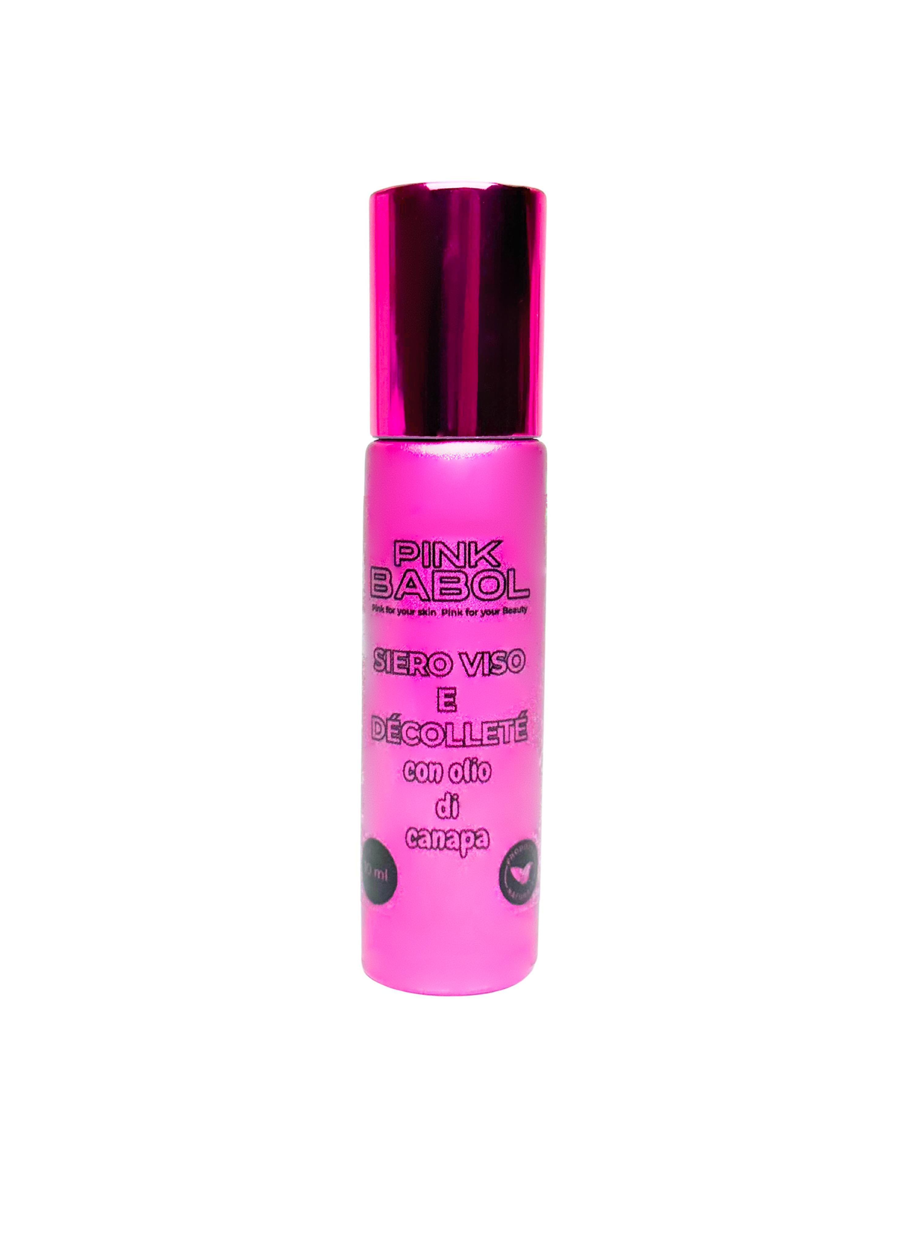 Siero Viso e Décolleté con Olio di Canapa e Acido ialuronico - Rughe e segni del tempo-Pink Babol