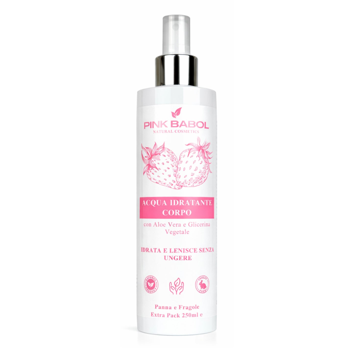 Acqua Idratante Corpo con Aloe Vera e Glicerina Vegetale - Extra Pack 250ml-Pink Babol