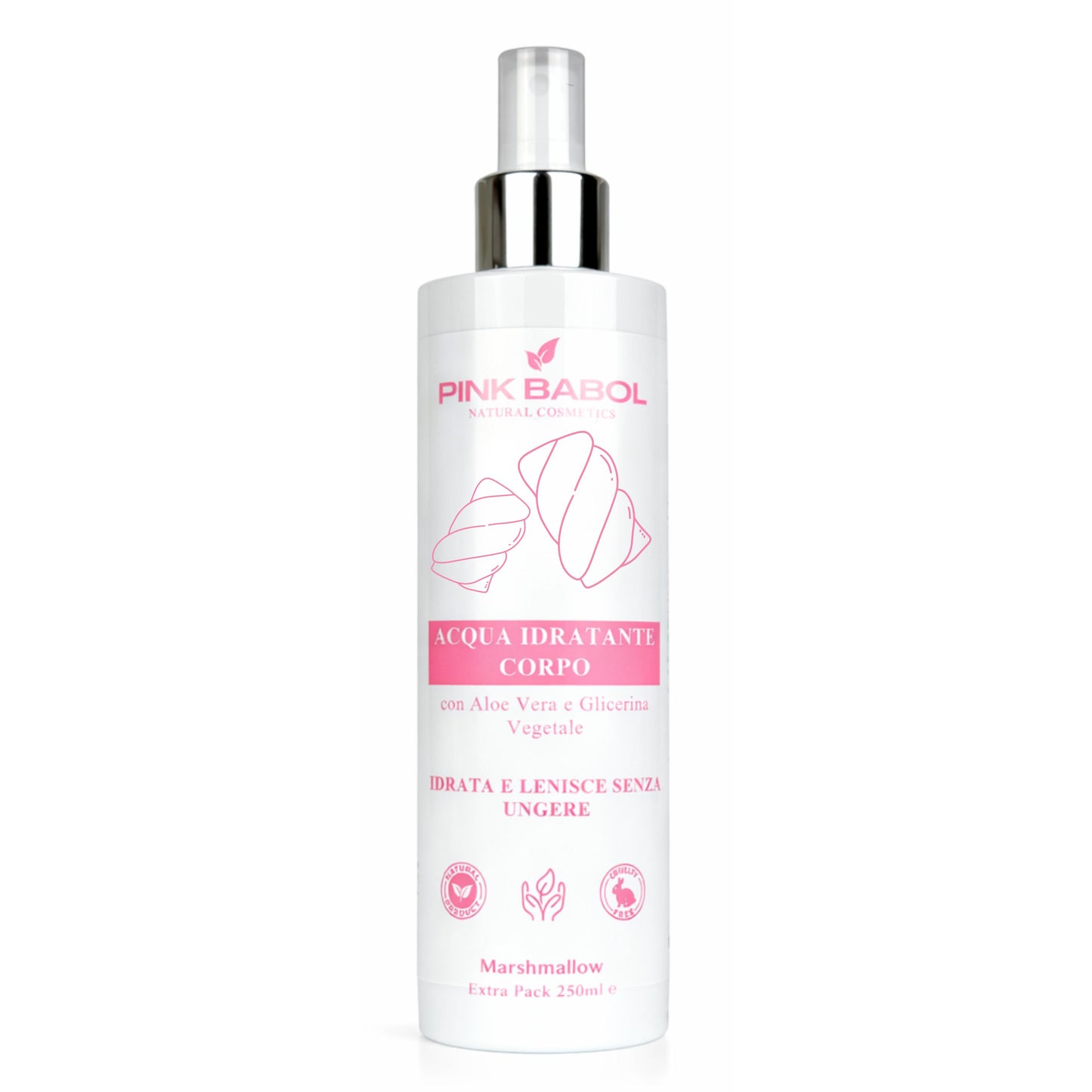 Acqua Idratante Corpo con Aloe Vera e Glicerina Vegetale - Extra Pack 250ml-Pink Babol