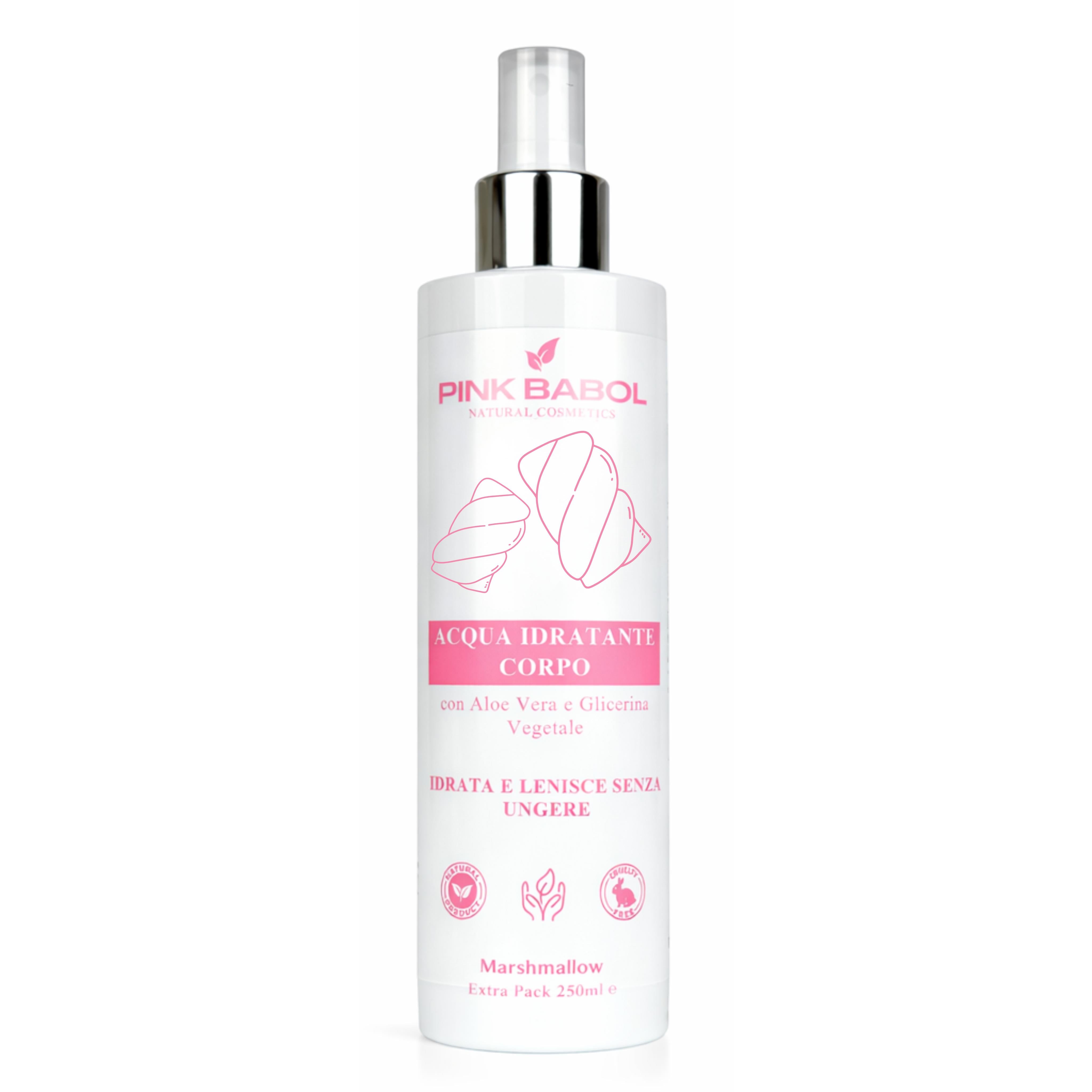 Acqua Idratante Corpo con Aloe Vera e Glicerina Vegetale - Extra Pack 250ml-Pink Babol