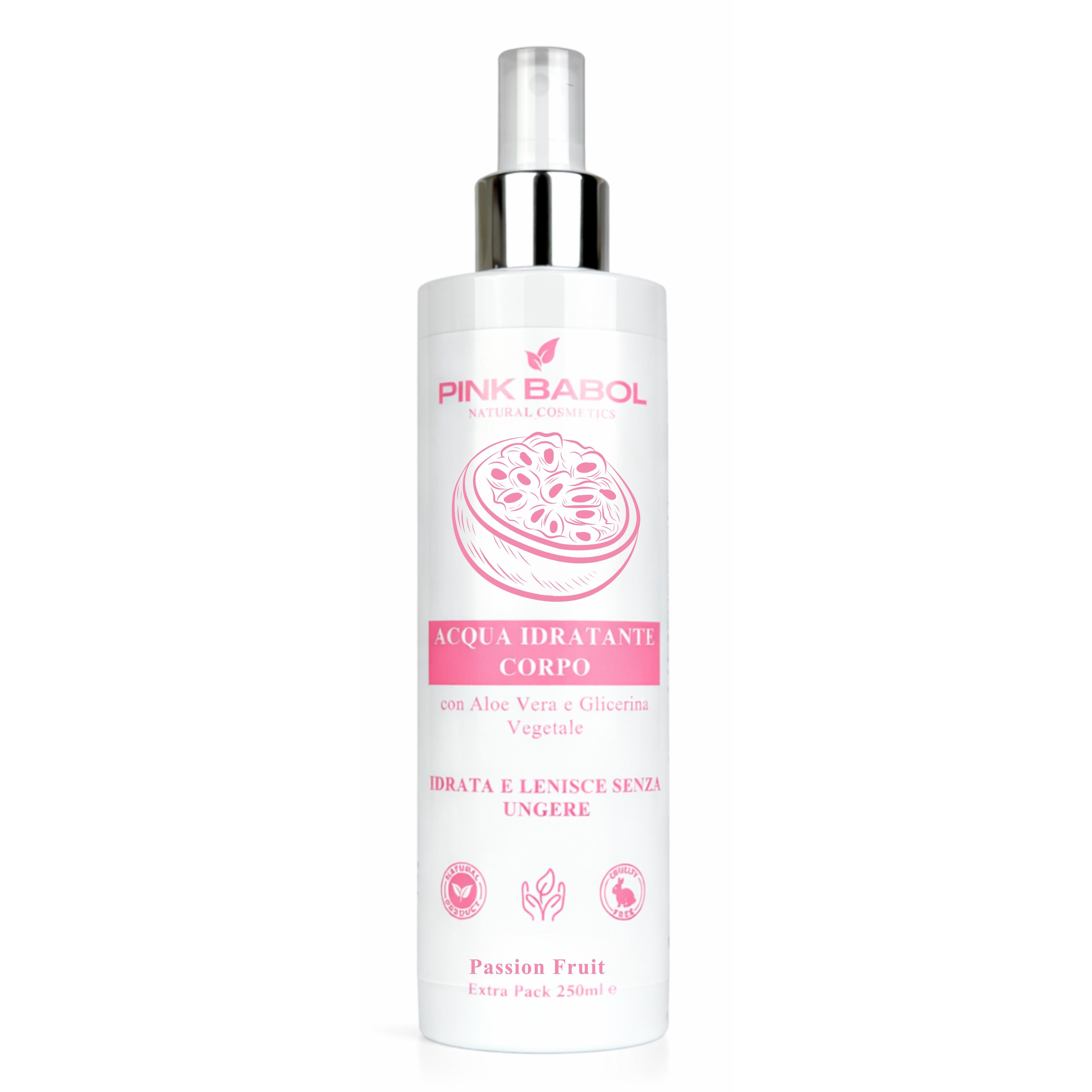 Acqua Idratante Corpo con Aloe Vera e Glicerina Vegetale - Extra Pack 250ml-Pink Babol