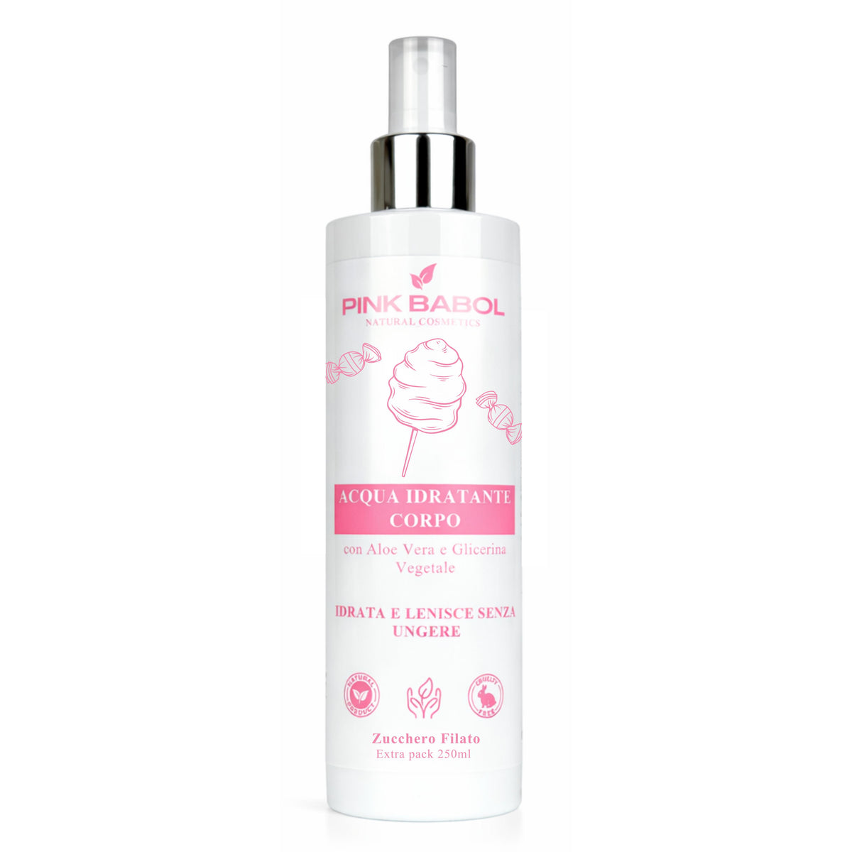 Acqua Idratante Corpo con Aloe Vera e Glicerina Vegetale - Extra Pack 250ml-Pink Babol