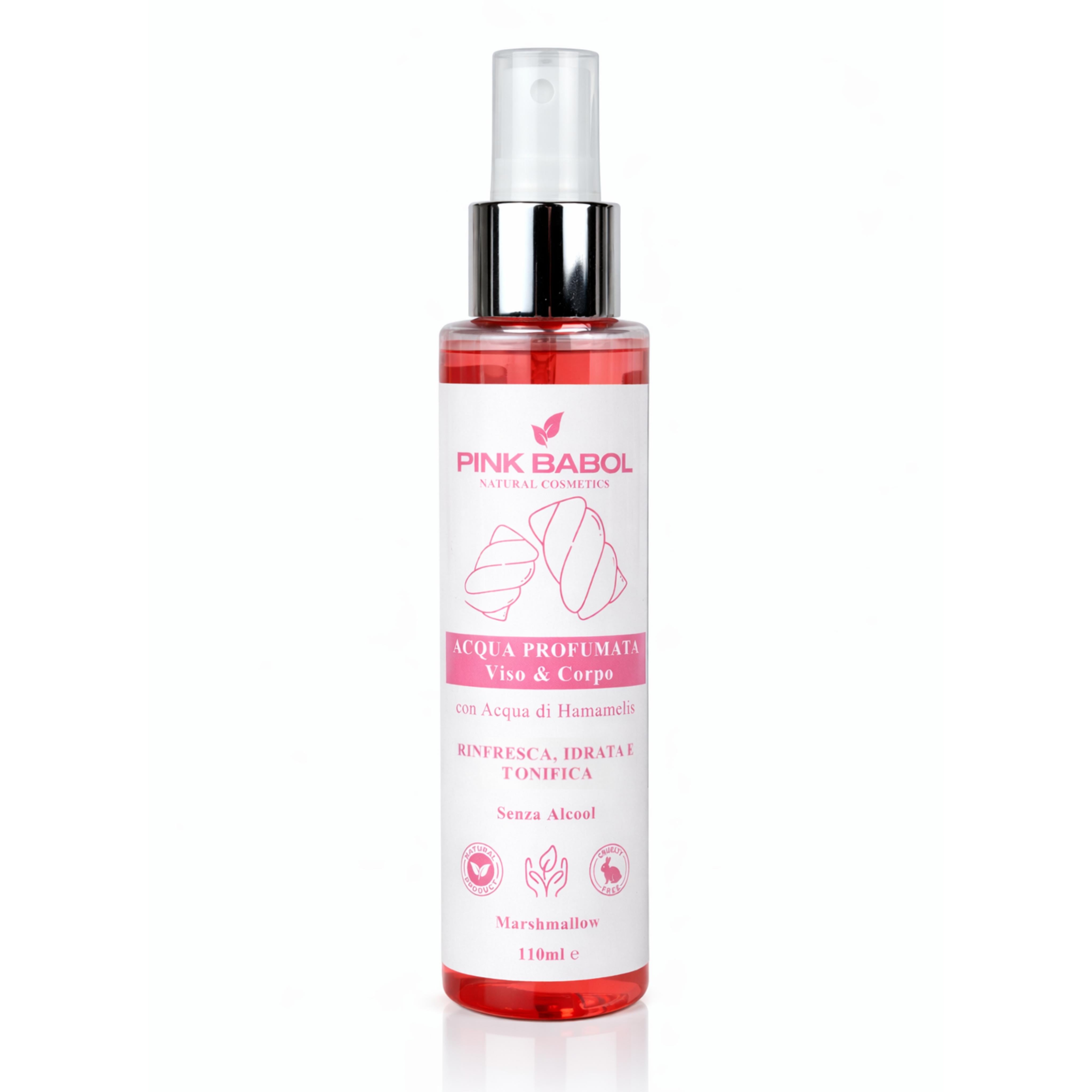 Acqua Profumata Viso e Corpo con Acqua di Hamamelis-Pink Babol