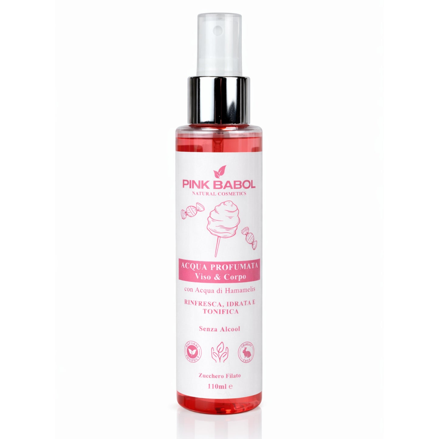 Acqua Profumata Viso e Corpo con Acqua di Hamamelis-Pink Babol