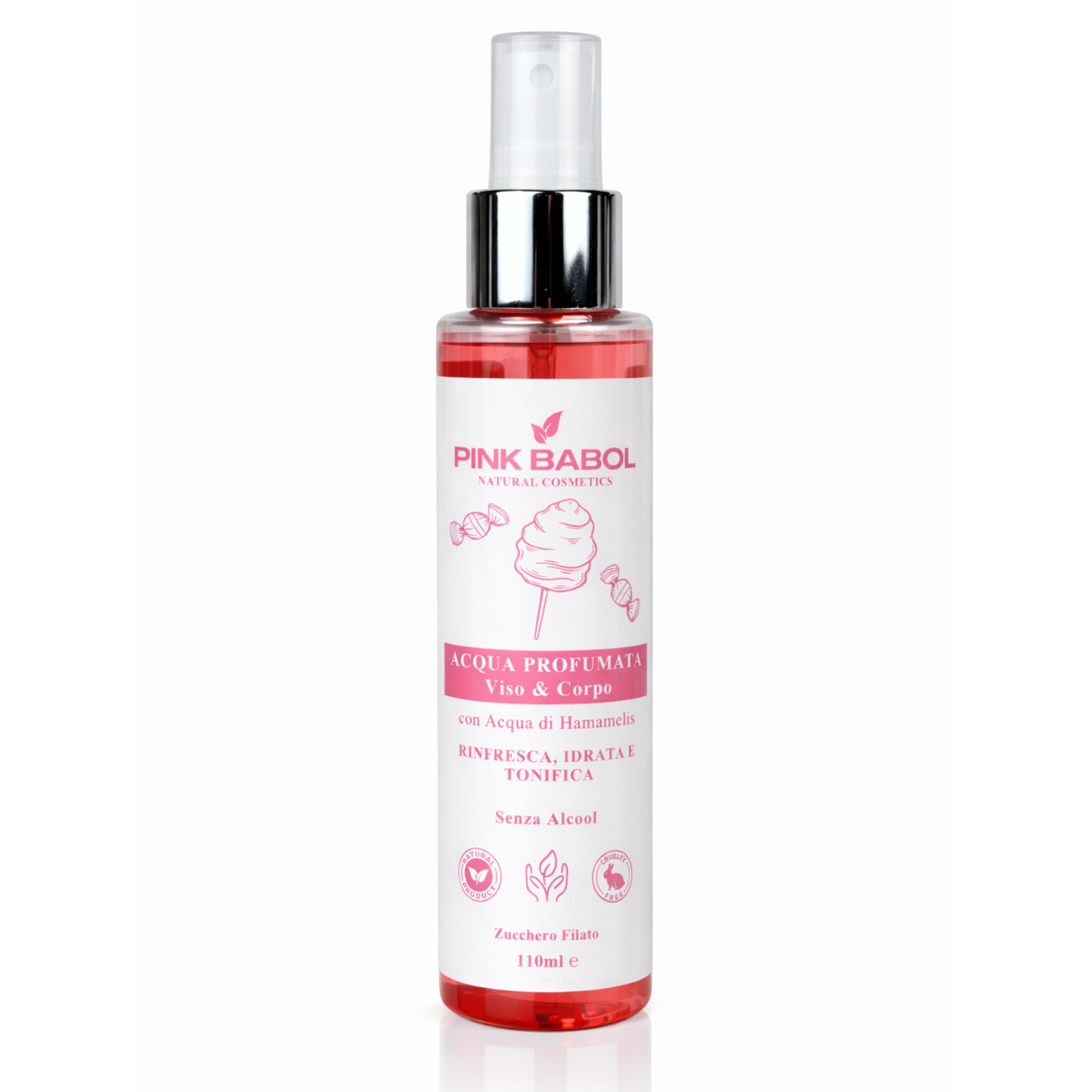 Acqua Profumata Viso e Corpo con Acqua di Hamamelis-Pink Babol
