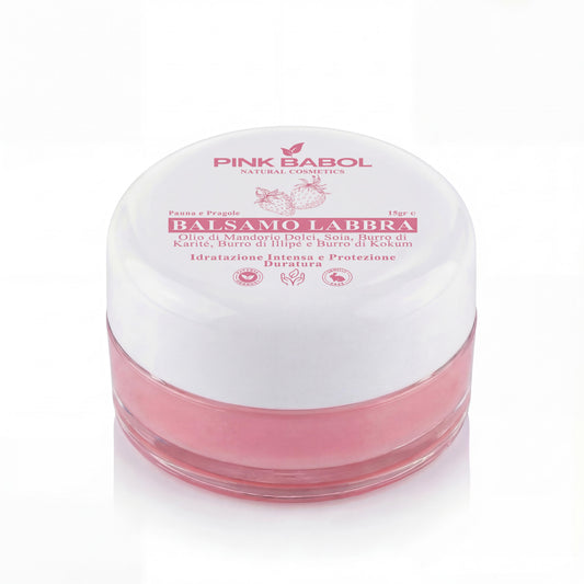 Balsamo Labbra con Olio di Mandorle Dolci, Soia, Burro di Karité, Illipé e Kokum – Idratazione Intensa e Protezione Duratura-Pink Babol