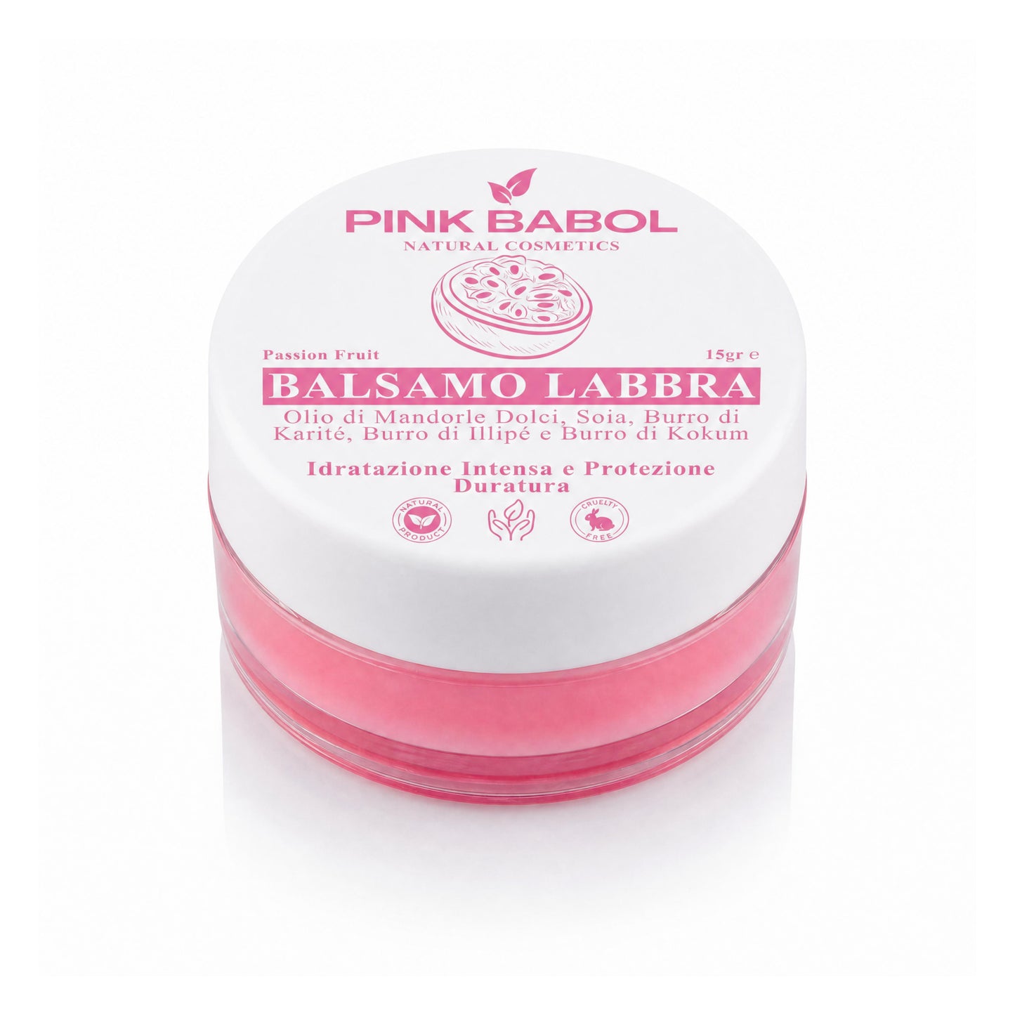 Balsamo Labbra con Olio di Mandorle Dolci, Soia, Burro di Karité, Illipé e Kokum – Idratazione Intensa e Protezione Duratura-Pink Babol