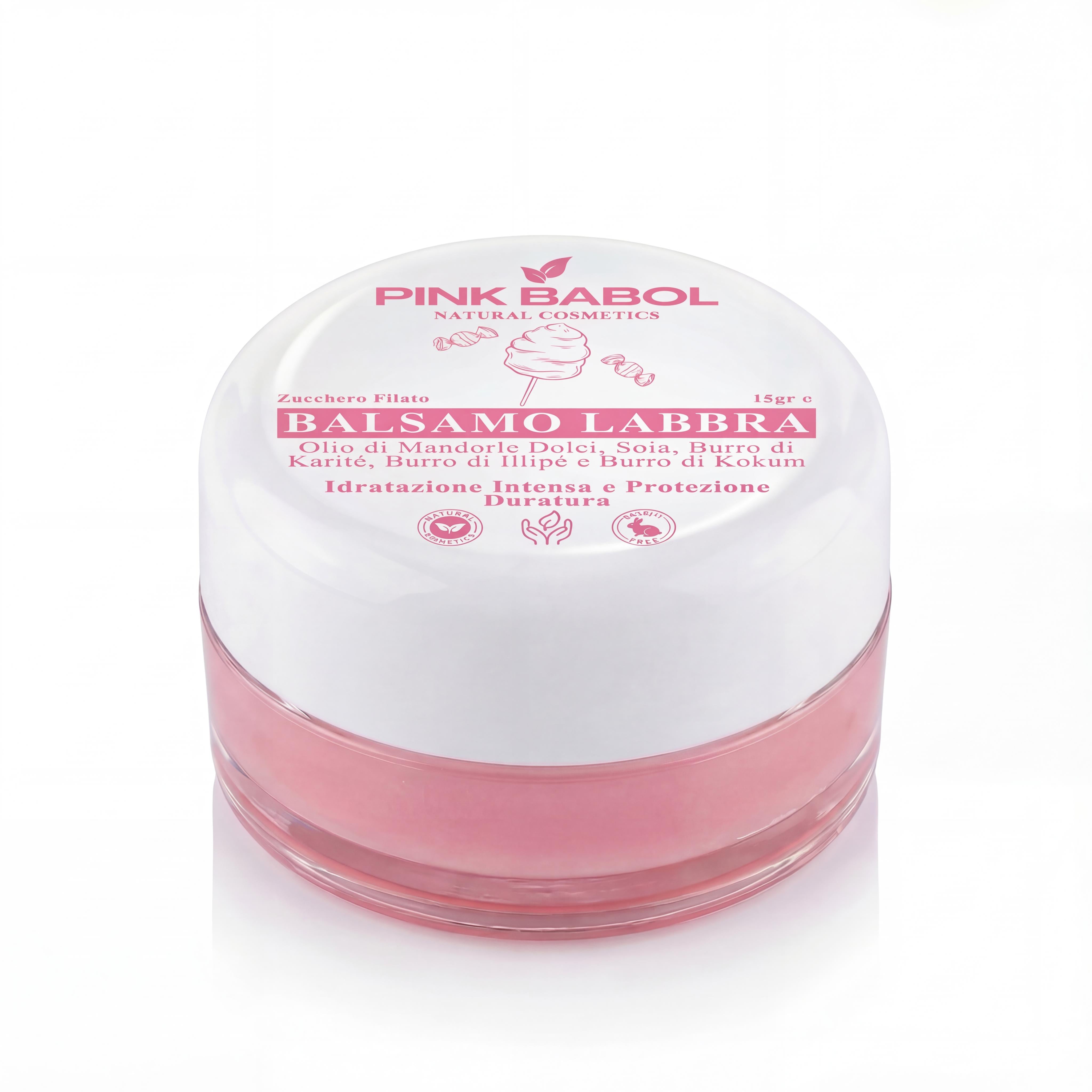 Balsamo Labbra con Olio di Mandorle Dolci, Soia, Burro di Karité, Illipé e Kokum – Idratazione Intensa e Protezione Duratura-Pink Babol