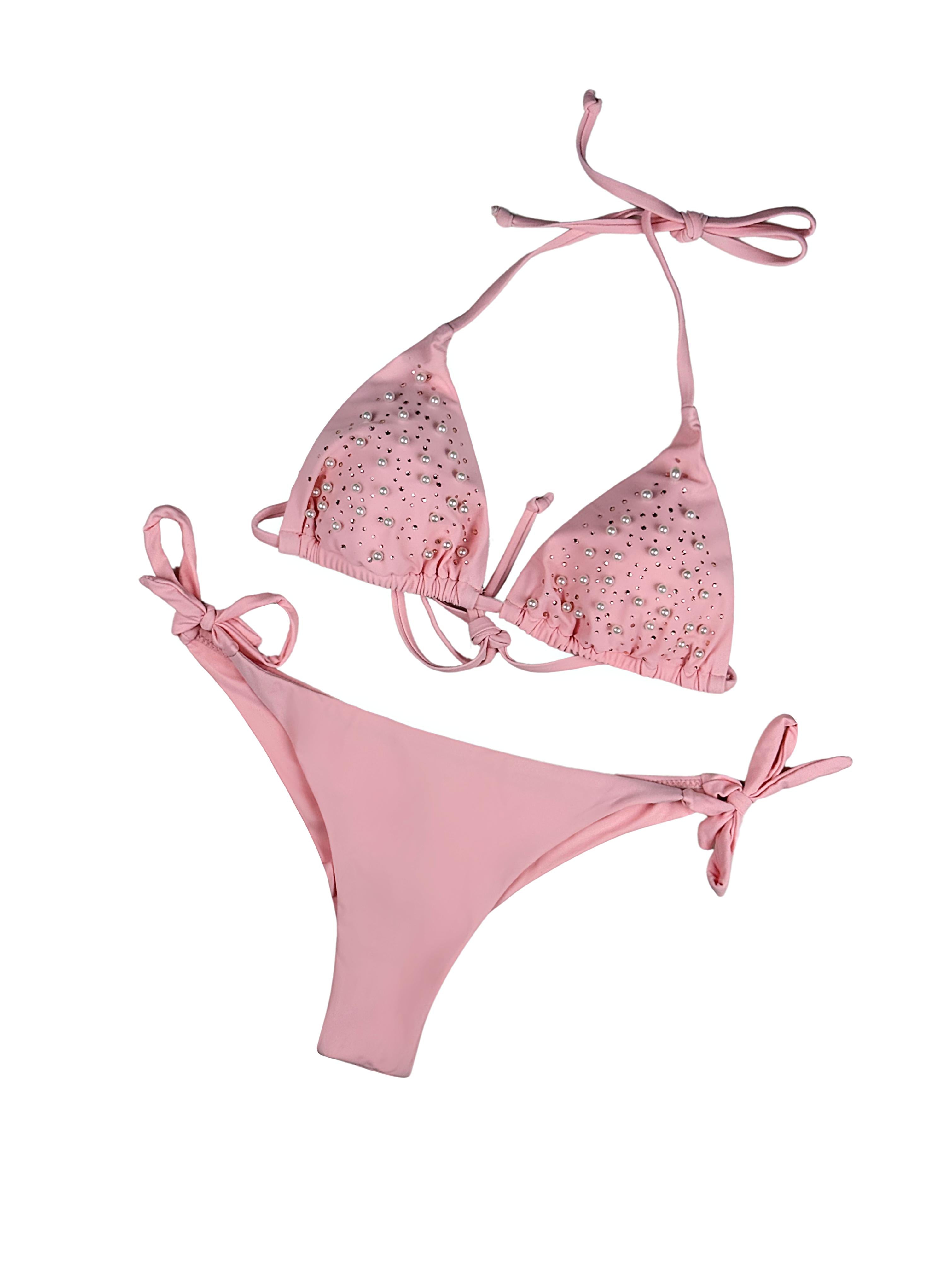 Bikini Sphere brasiliana triangolo con imbottitura-Pink Babol
