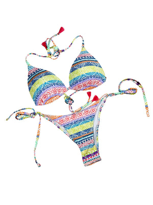 Bikini fantasia brasiliana triangolo imbottito-Pink Babol