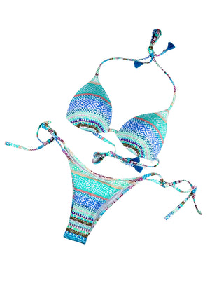 Bikini fantasia brasiliana triangolo imbottito-Pink Babol