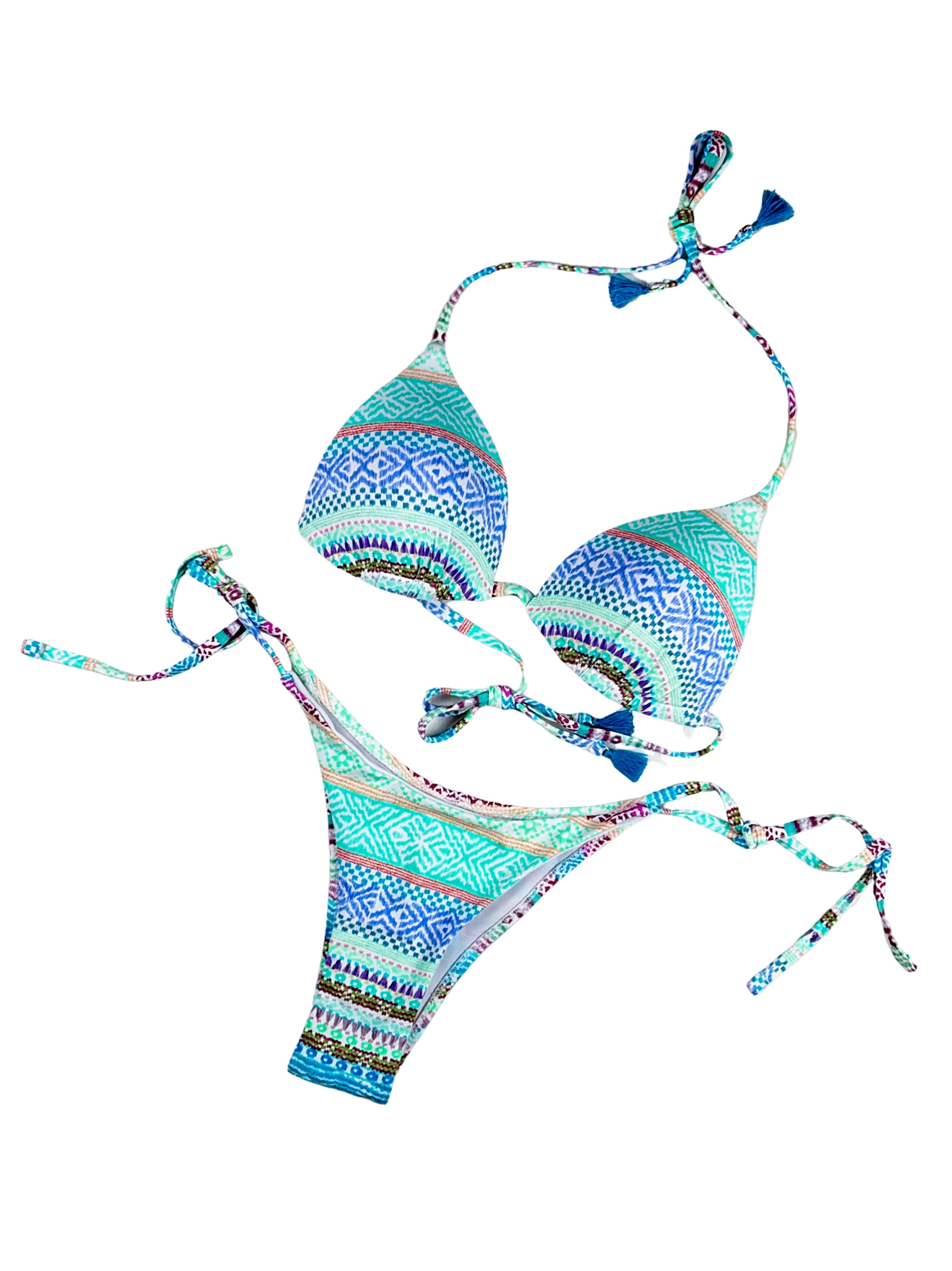 Bikini fantasia brasiliana triangolo imbottito-Pink Babol