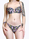 Bikini floral push up e slip regolabile-Pink Babol