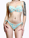 Bikini imbottito a brasiliana maculato con bretelle rimovibili e slip regolabile-Pink Babol