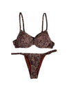 Bikini maculato push up tanga regolabile-Pink Babol