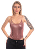 Body in lurex imbottito-Pink Babol