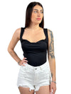 Body microfibra scollo a cascata schiena scoperta-Pink Babol