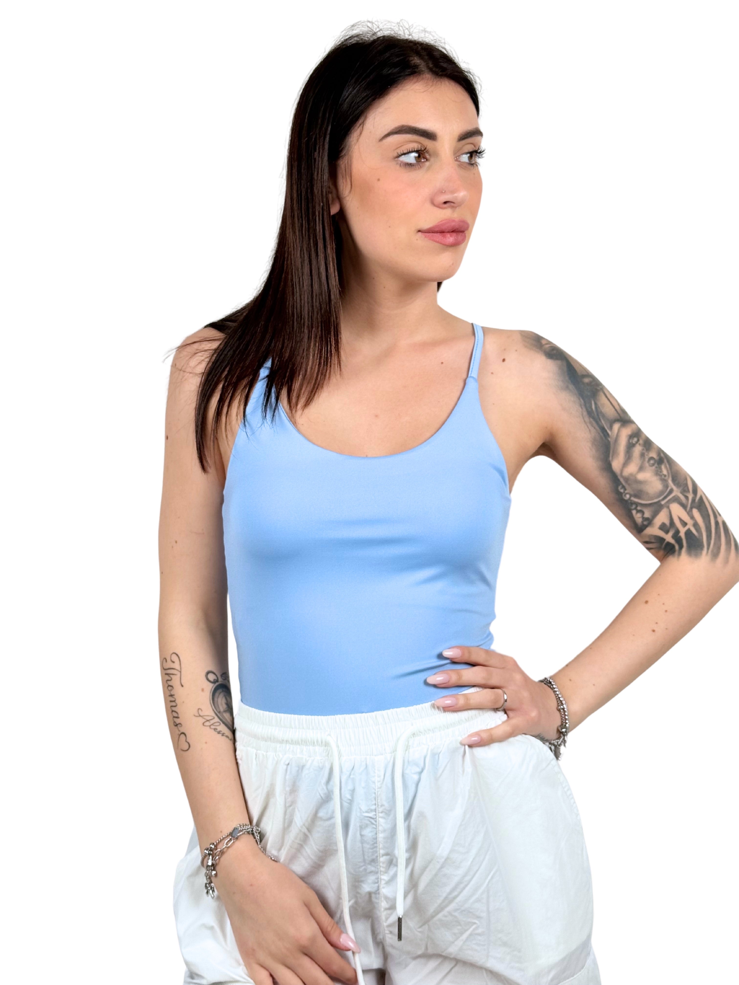 Body modellante bretellina-Pink Babol
