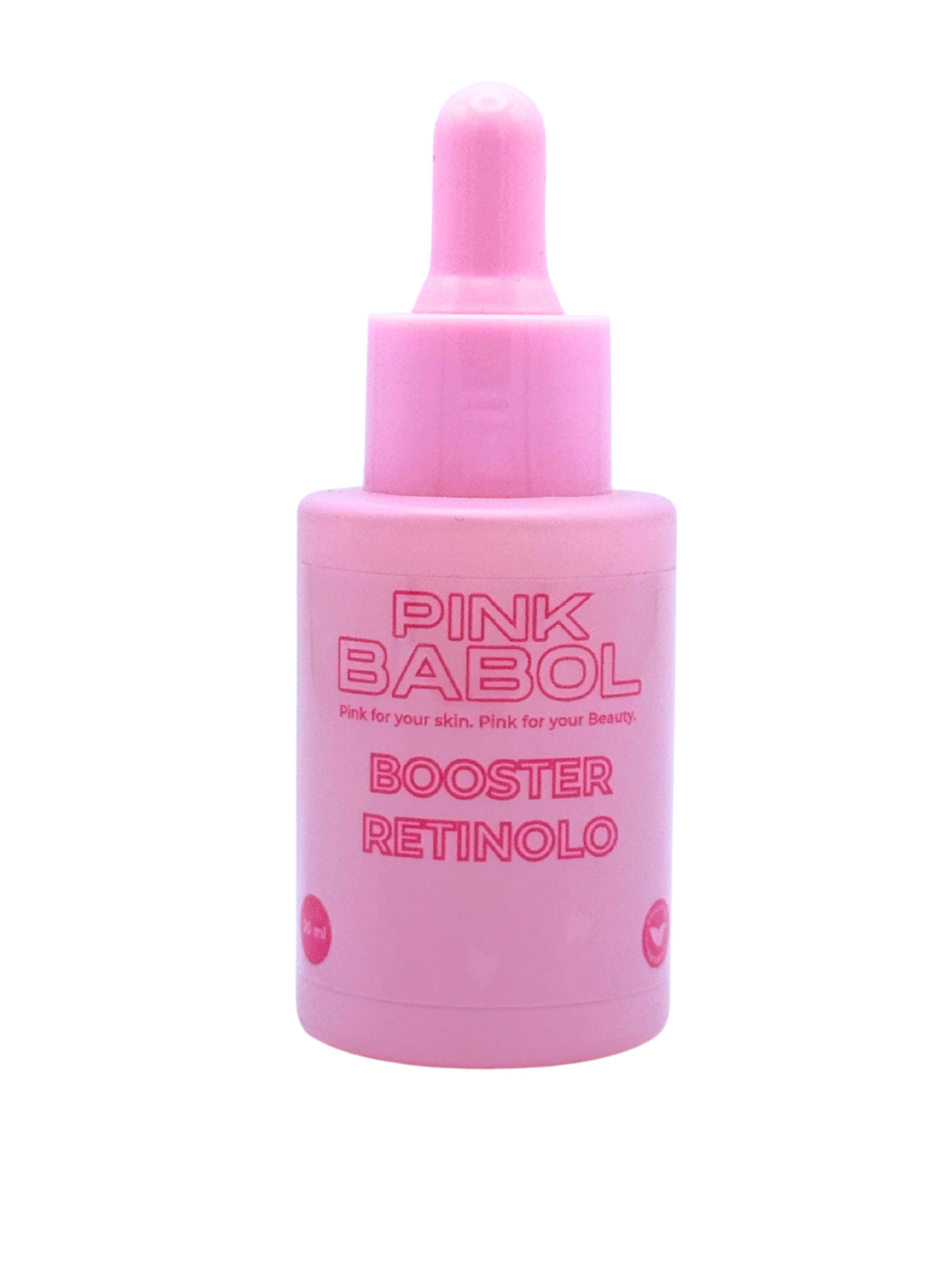 Booster Retinolo con Acido Ialuronico, Vitamina C e Aloe Vera - Azione Anti-Age, Rassodante e Rinnovante-Pink Babol