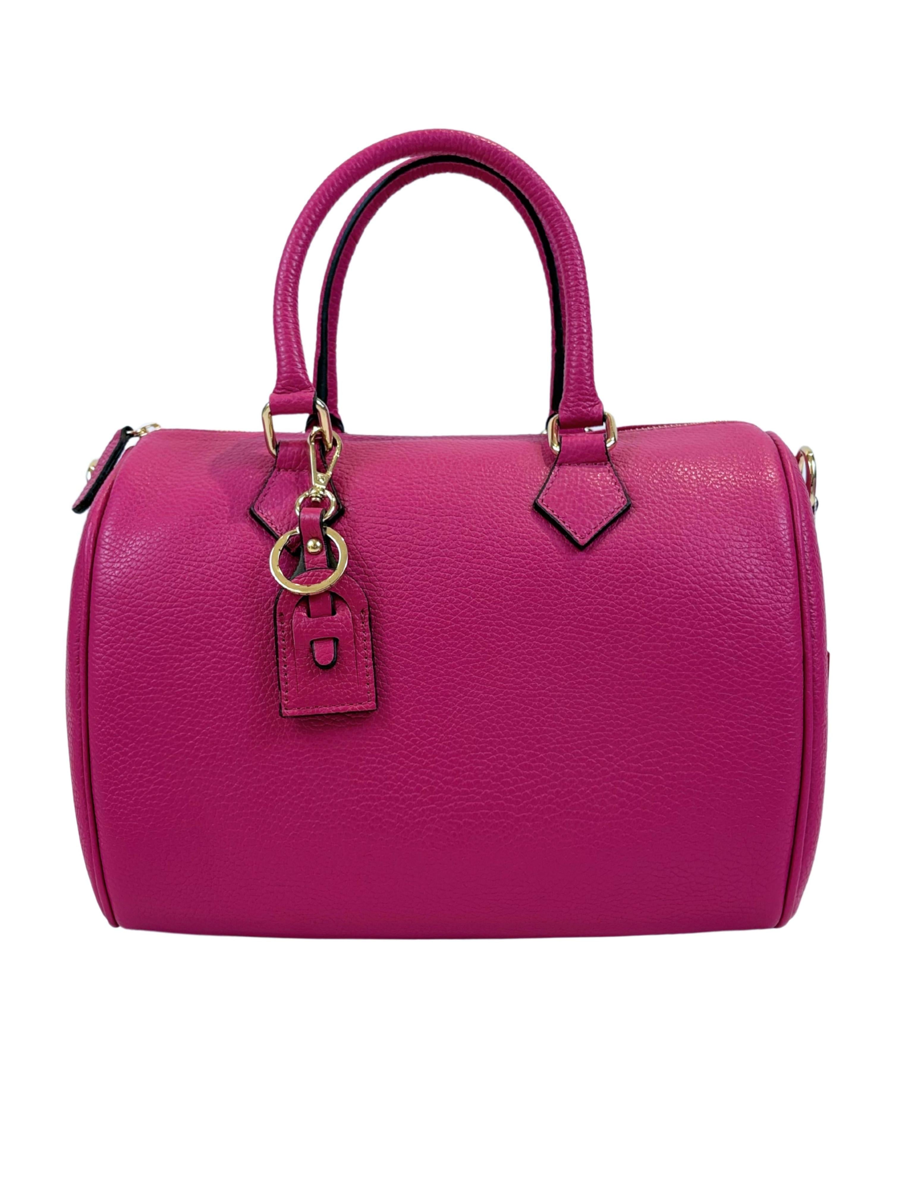 Borsa Bauletto Eloise XL in vera pelle (Personalizzabile)-Pink Babol