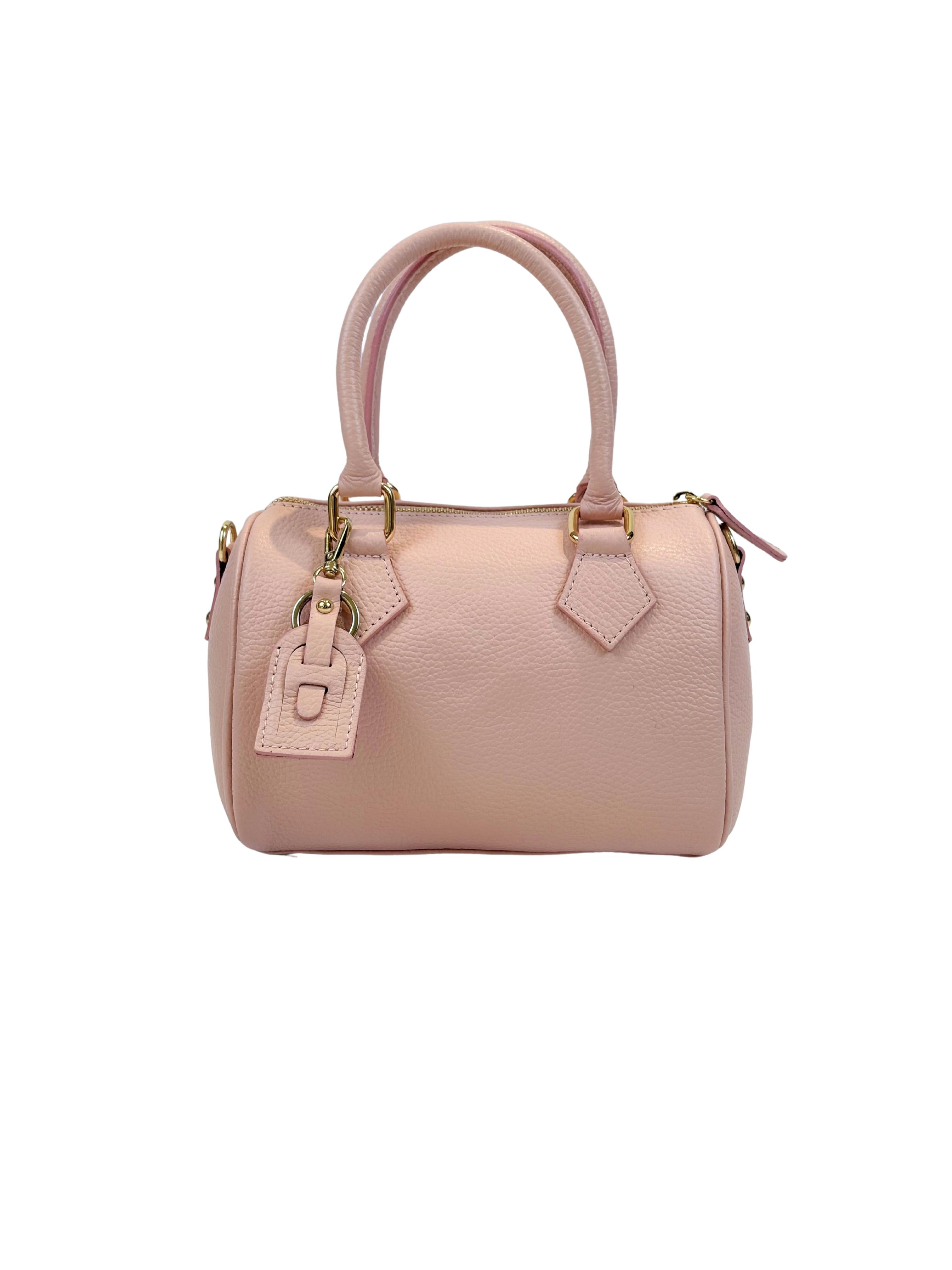 Borsa Bauletto Eloise in vera pelle (Personalizzabile)-Pink Babol