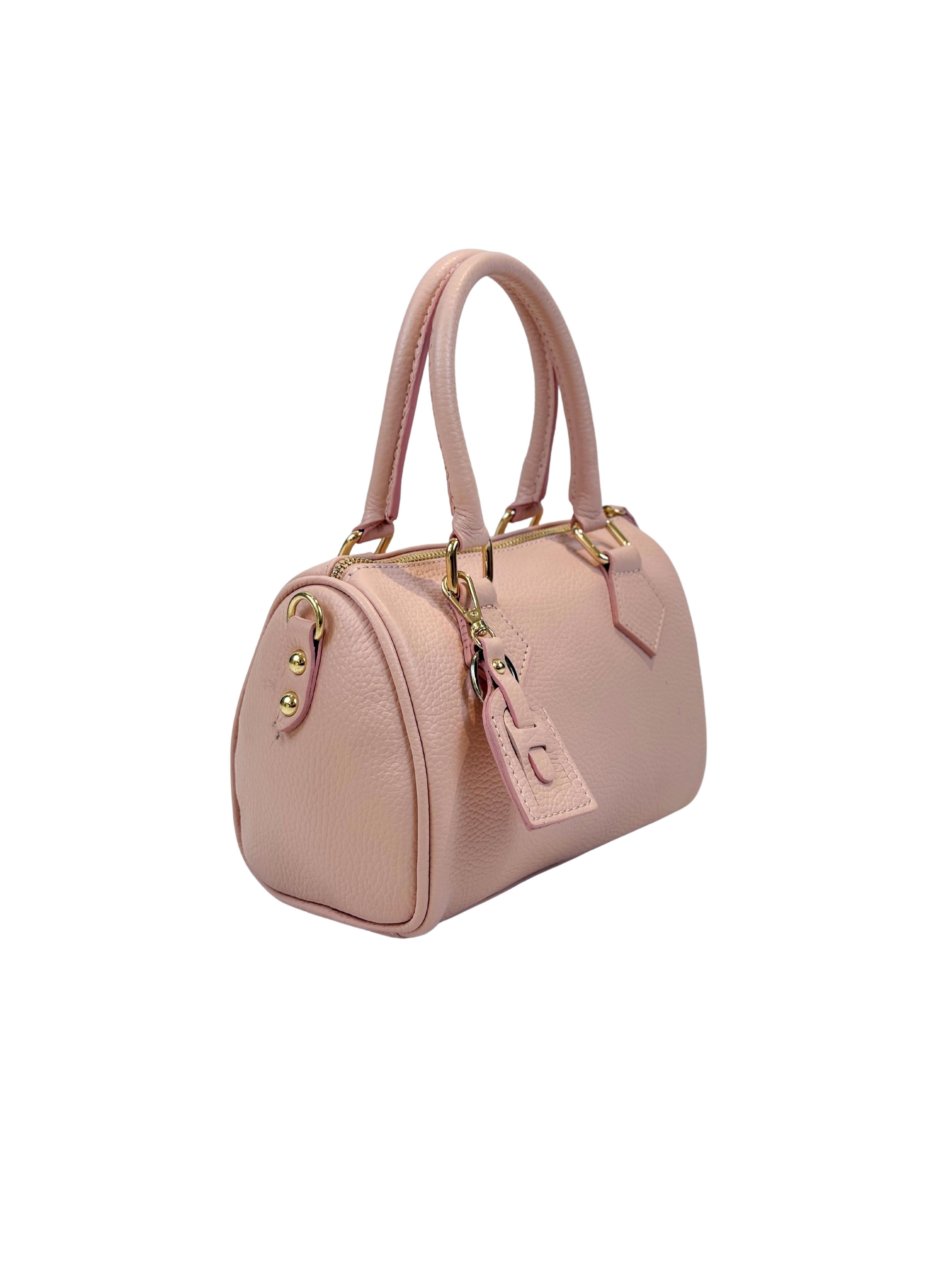 Borsa Bauletto Eloise in vera pelle (Personalizzabile)-Pink Babol