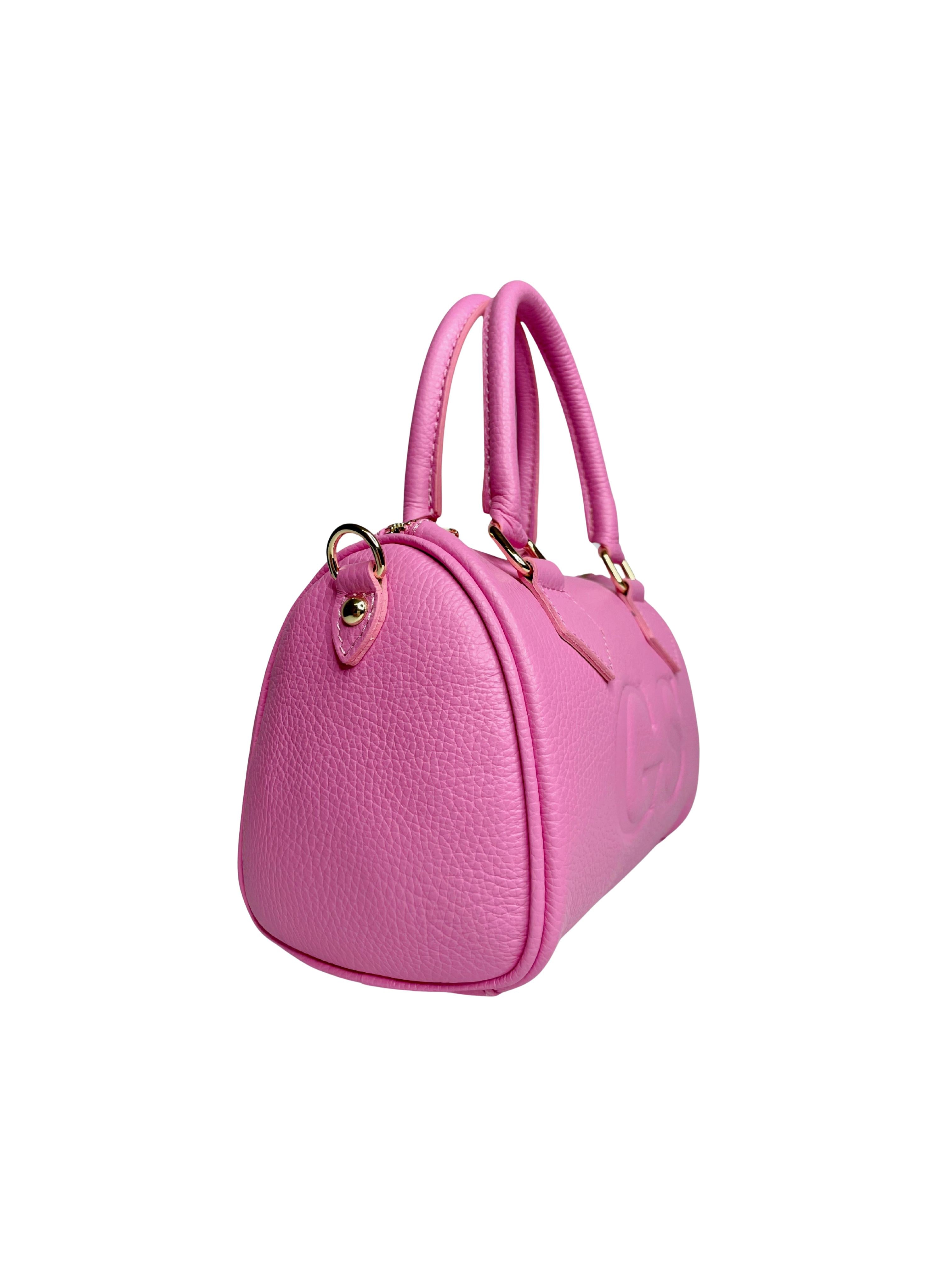 Borsa Bauletto Eloise in vera pelle (Personalizzabile)-Pink Babol