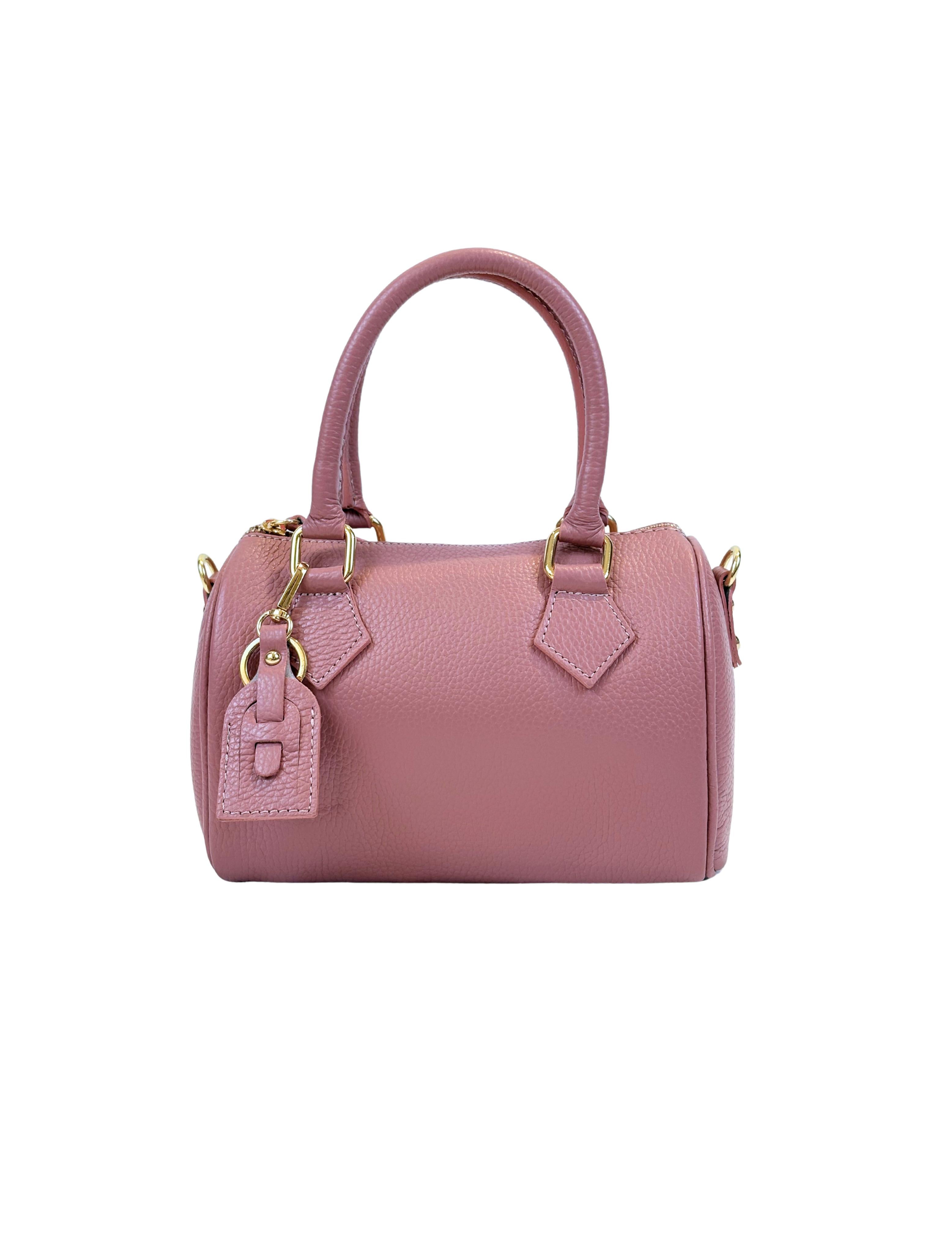 Borsa Bauletto Eloise in vera pelle (Personalizzabile)-Pink Babol