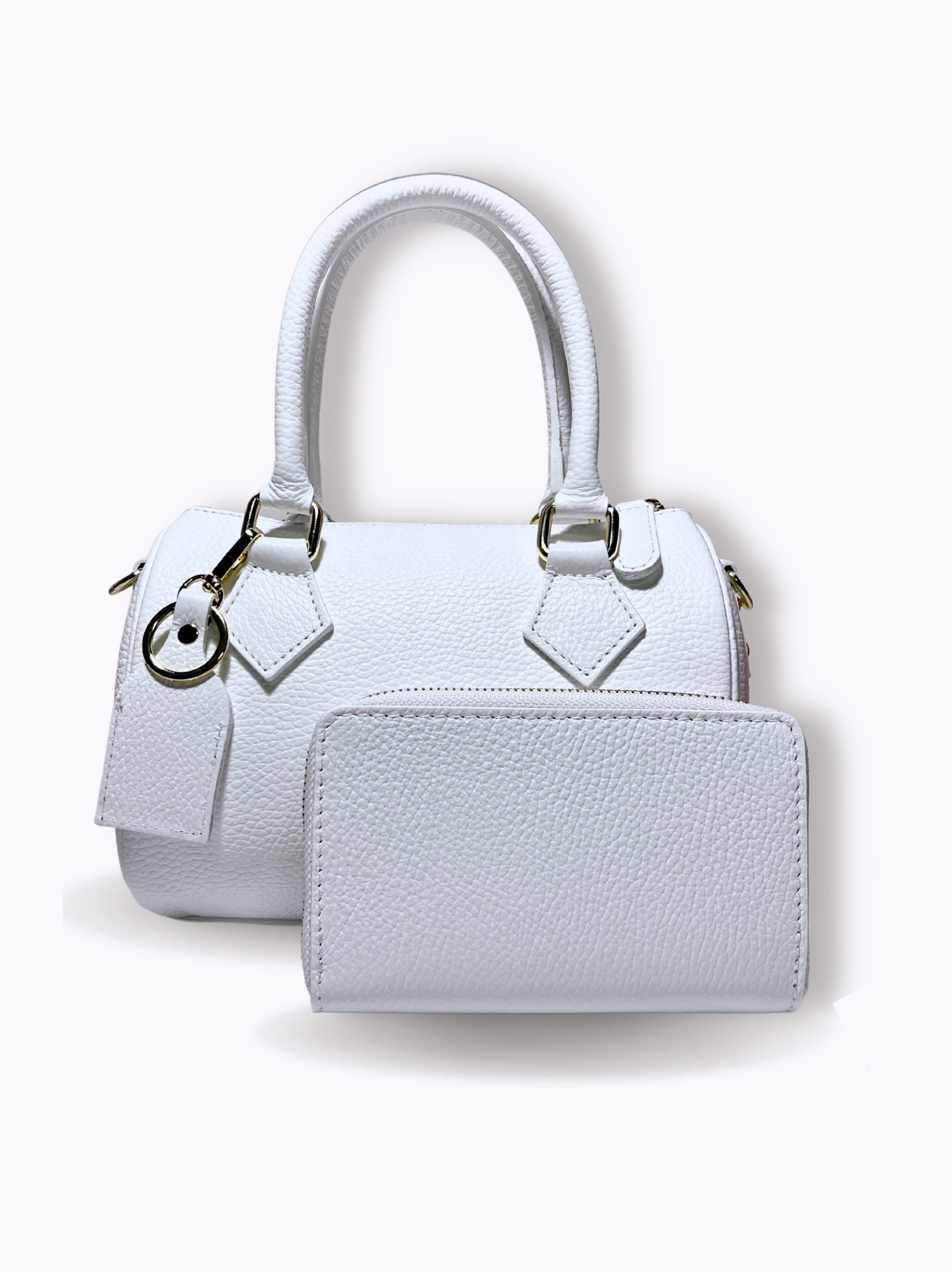Borsa Bauletto Eloise in vera pelle (Personalizzabile)-Pink Babol