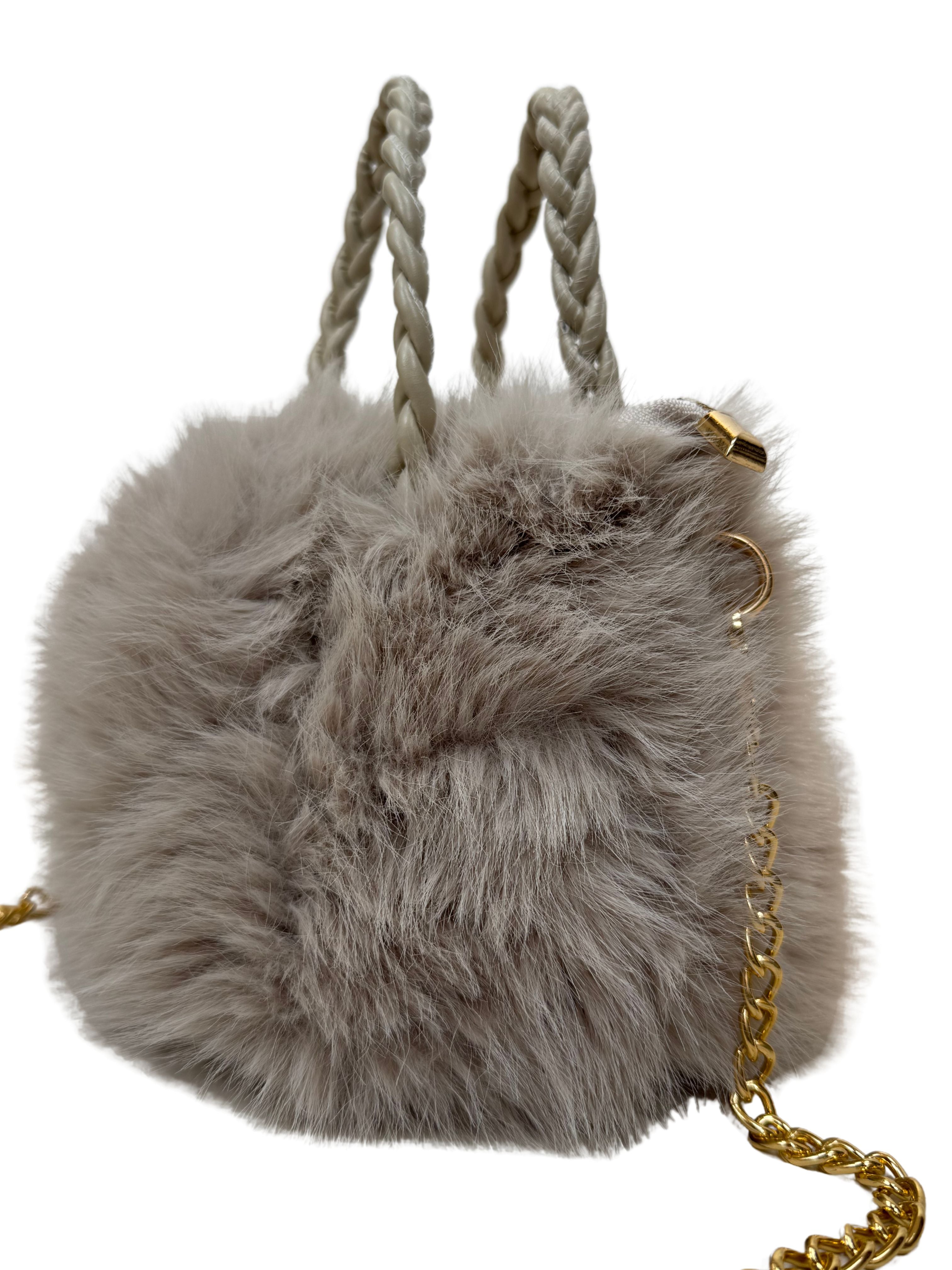 Borsa secchiello in peluche-Pink Babol