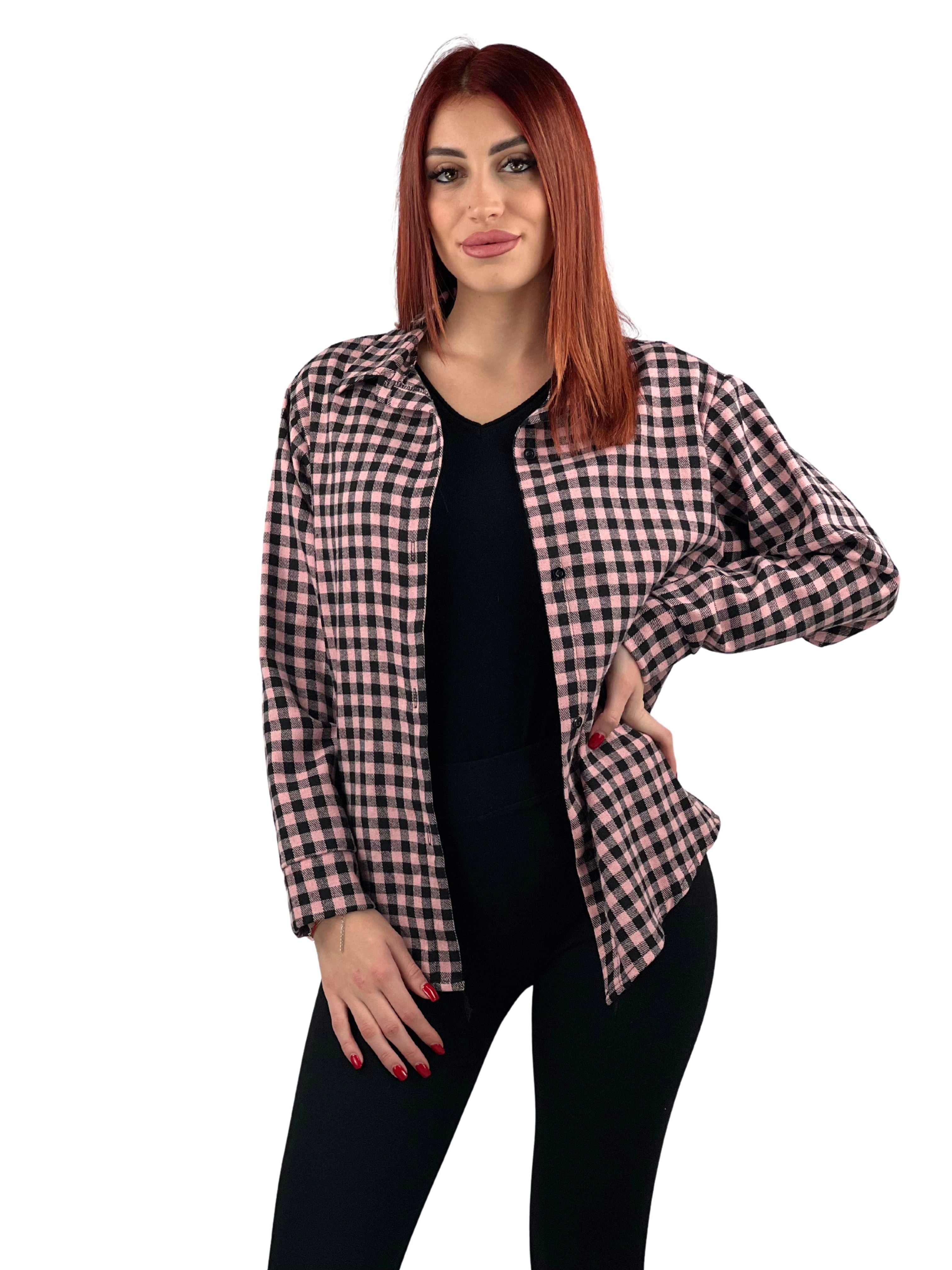 Camicia a quadri-Pink Babol